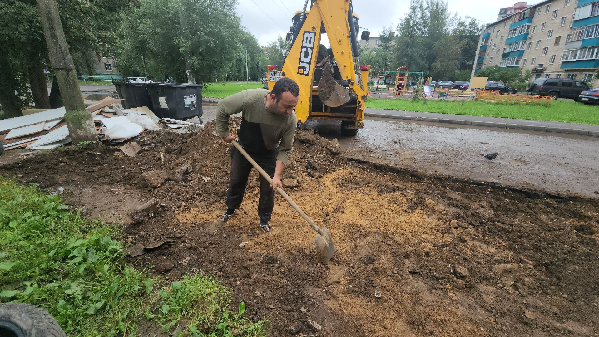 контейнерная площадка, Реконструкция контейнерной площадки , Лобня,