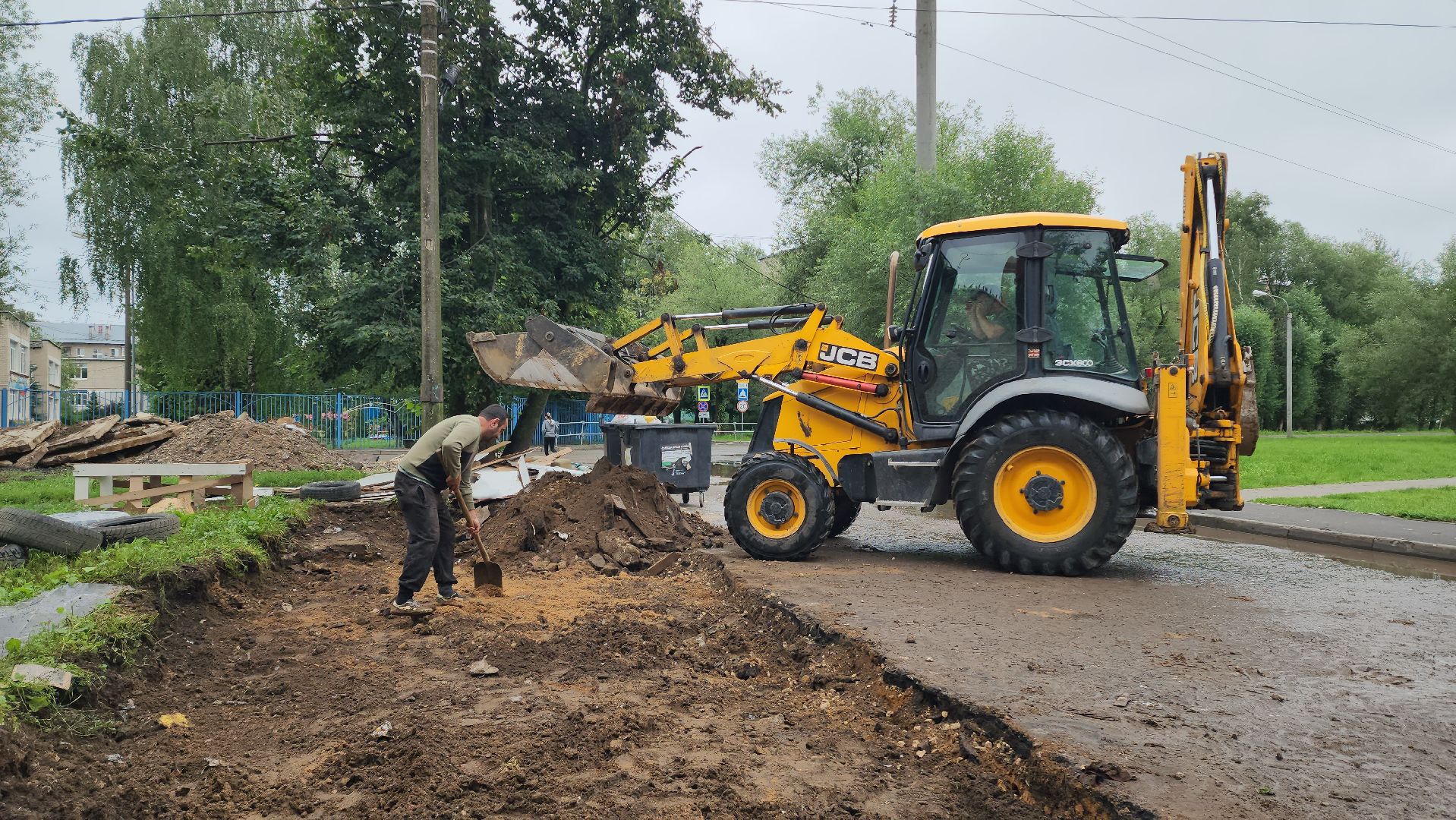 контейнерная площадка, Реконструкция контейнерной площадки , Лобня,