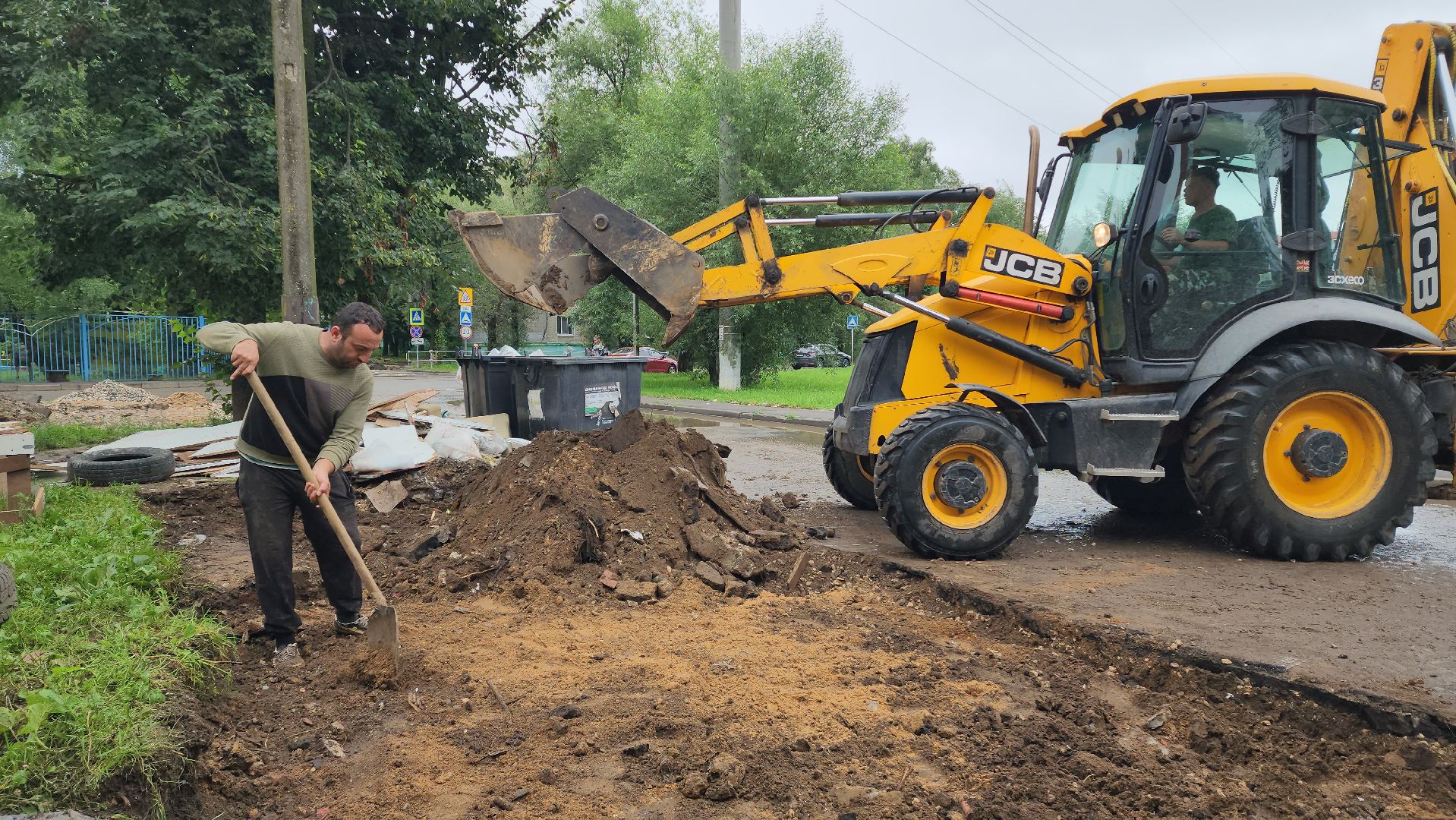 контейнерная площадка, Реконструкция контейнерной площадки , Лобня,