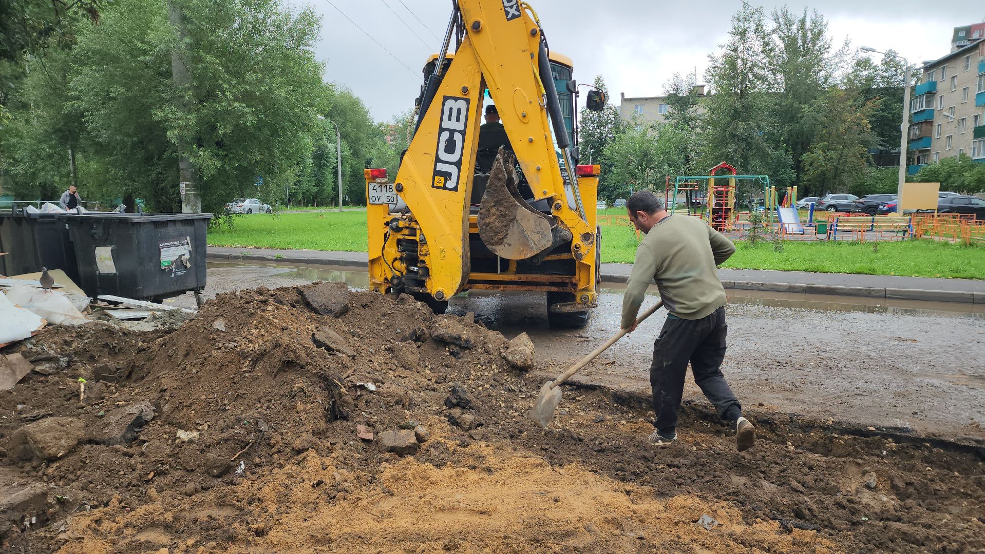 контейнерная площадка, Реконструкция контейнерной площадки , Лобня,