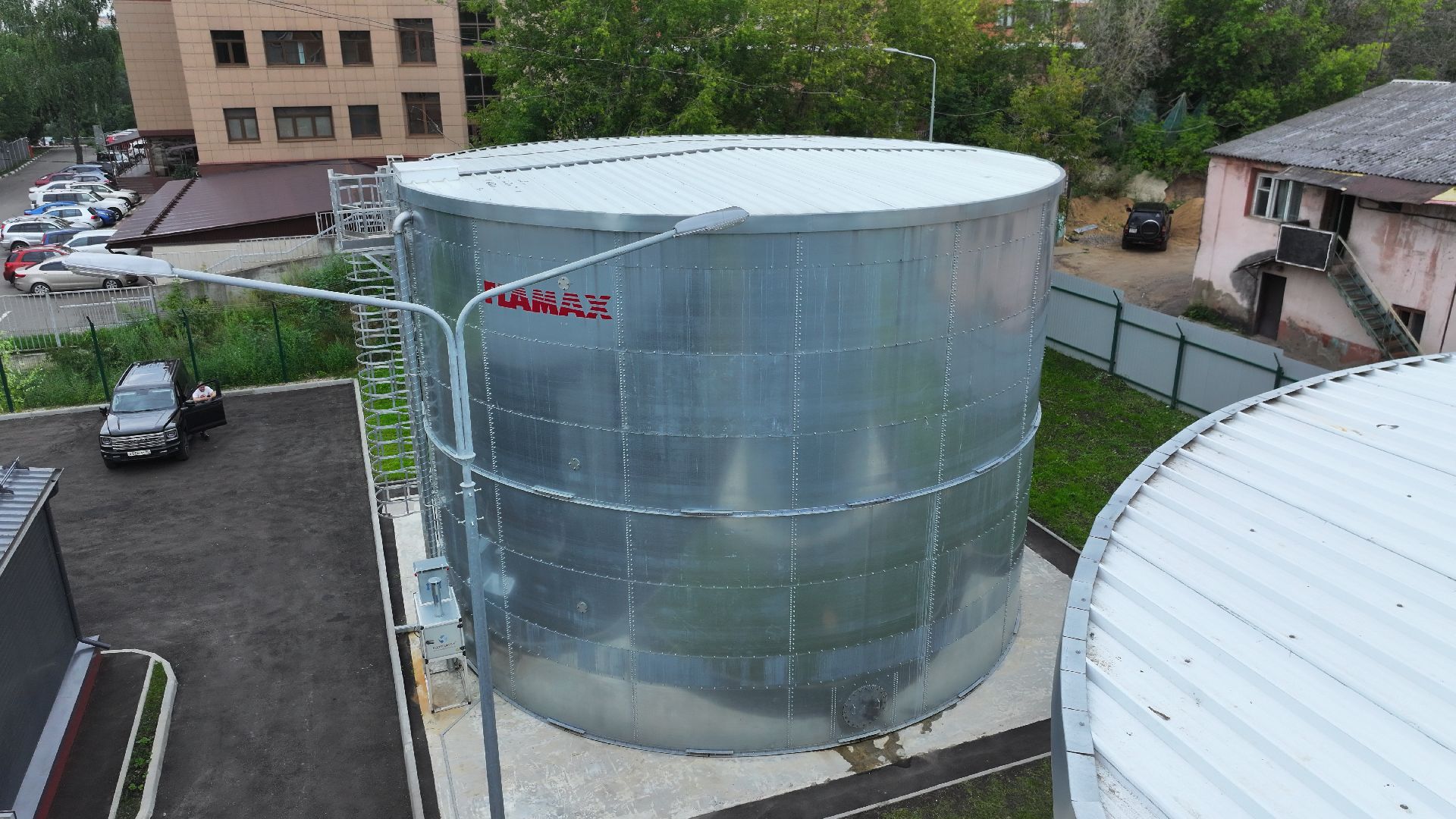 видео с коптера, водозаборный узел дмитров,