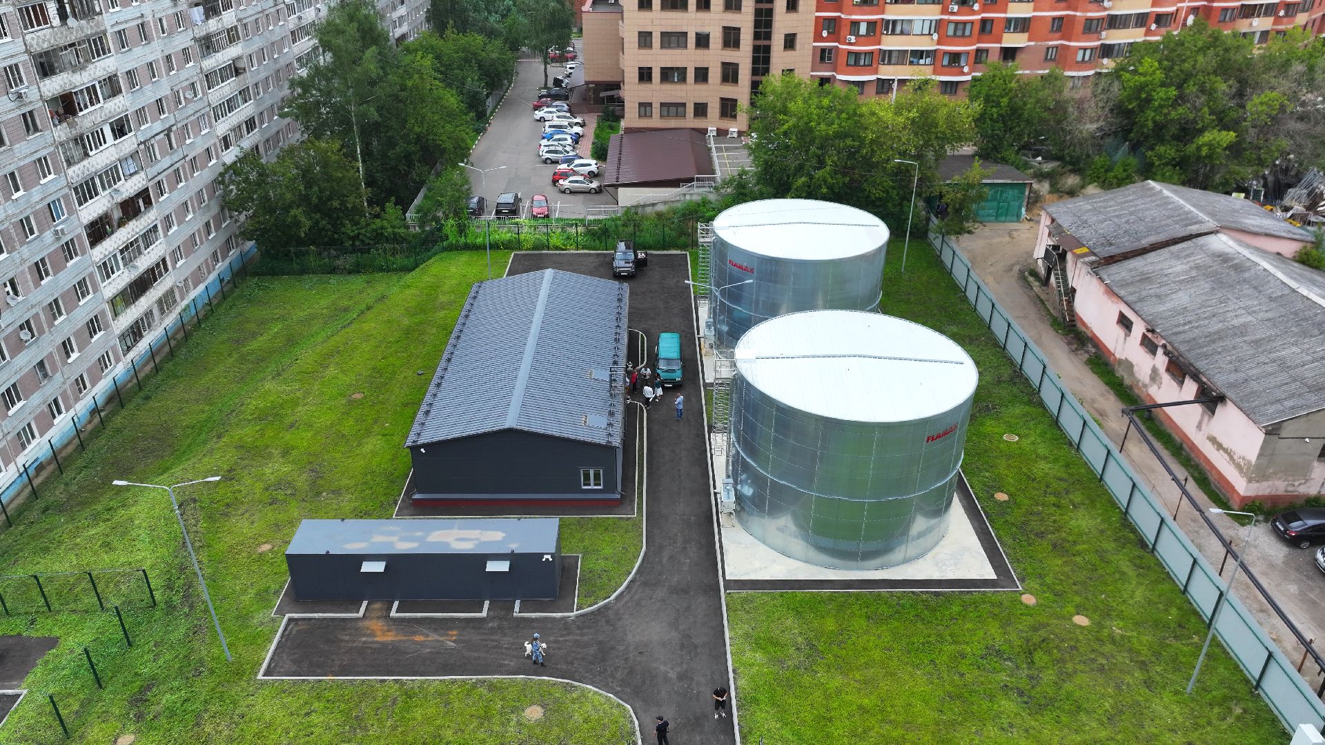 видео с коптера, водозаборный узел дмитров,