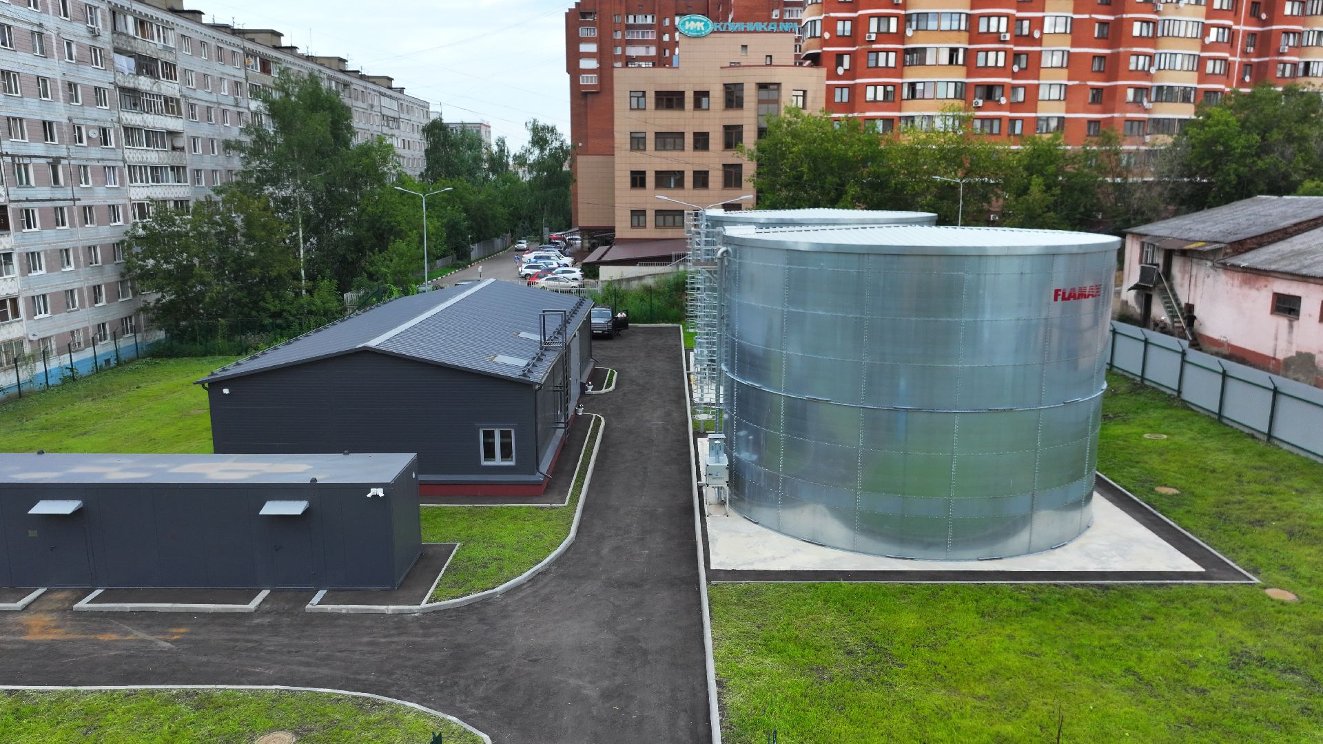 видео с коптера, водозаборный узел дмитров,