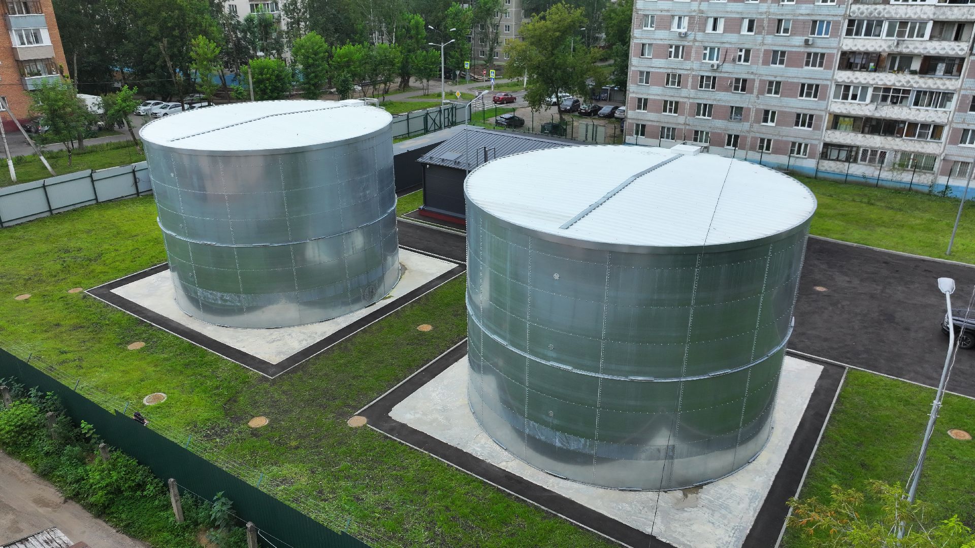 видео с коптера, водозаборный узел дмитров,