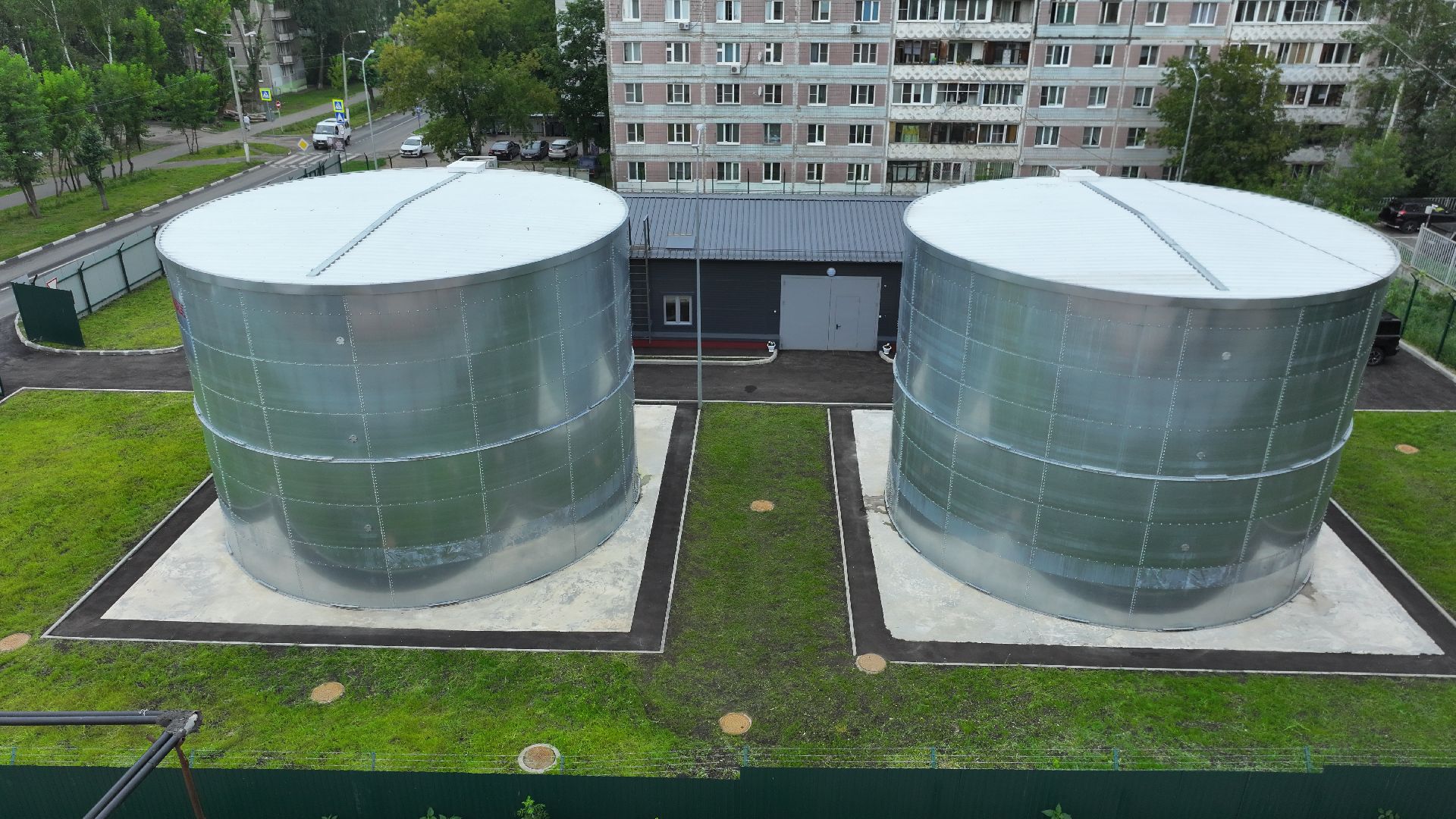 видео с коптера, водозаборный узел дмитров,