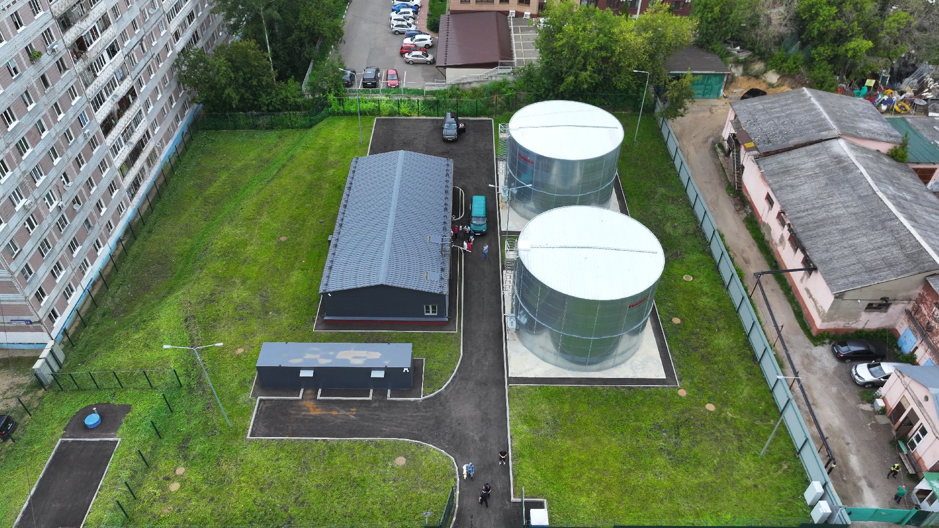 видео с коптера, водозаборный узел дмитров,