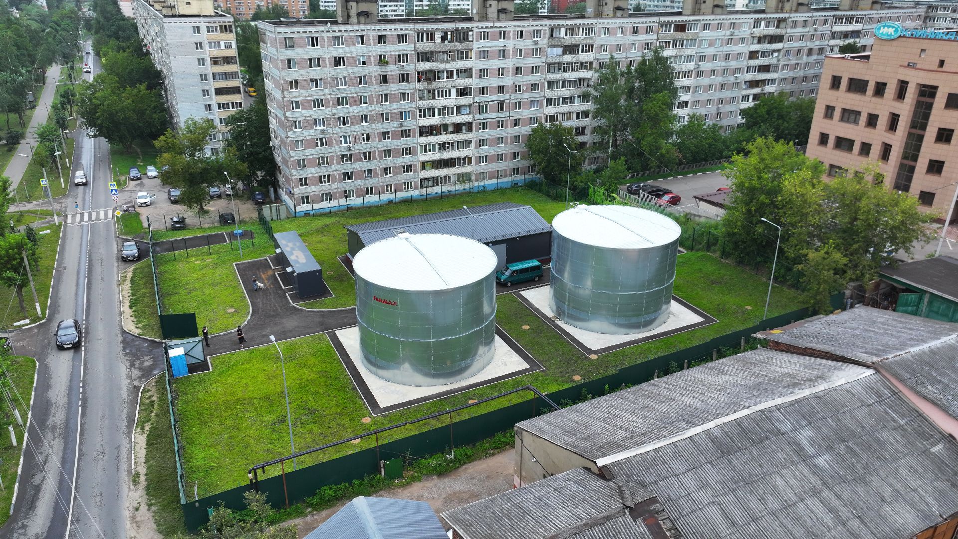 видео с коптера, водозаборный узел дмитров,