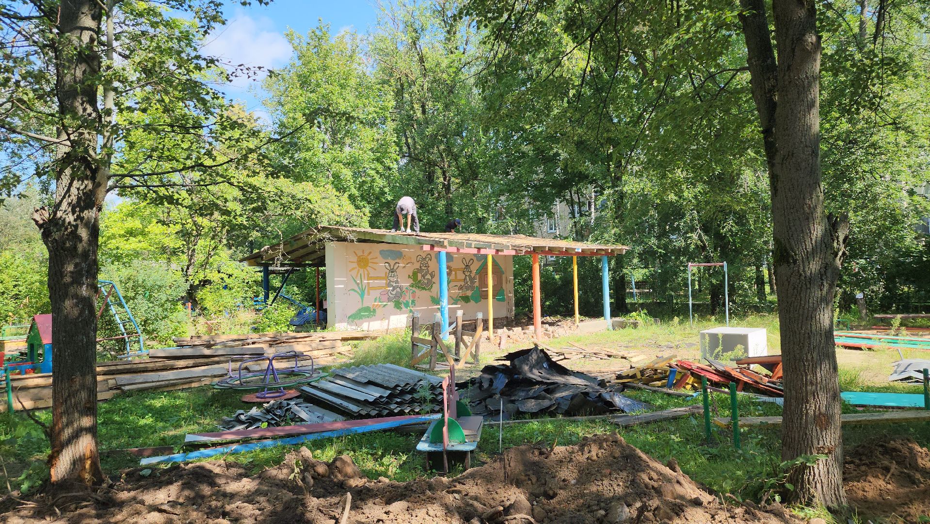 капитальный ремонт детского сада, лосино-петровский, Благоустройство территории,