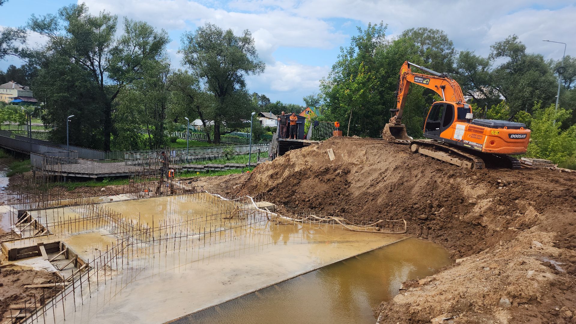 волоколамск, ремонт гидросооружения, плотина на реке городня,