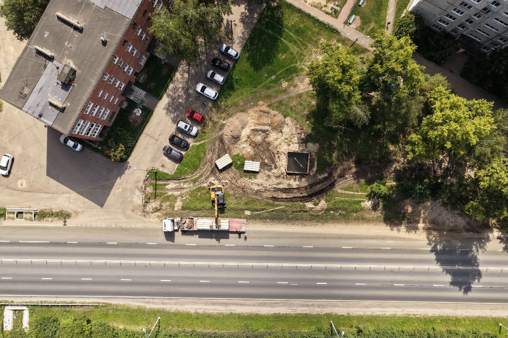 видео с коптера, ремонт коллектора,