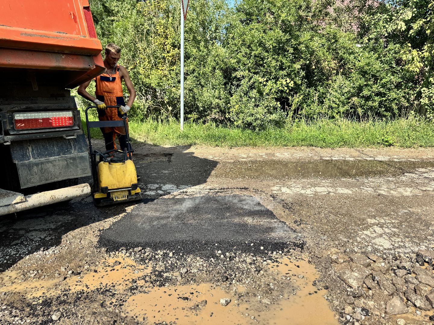 шаховская, ямочный ремонт, ямочный ремонт дорог, горячий асфальт,