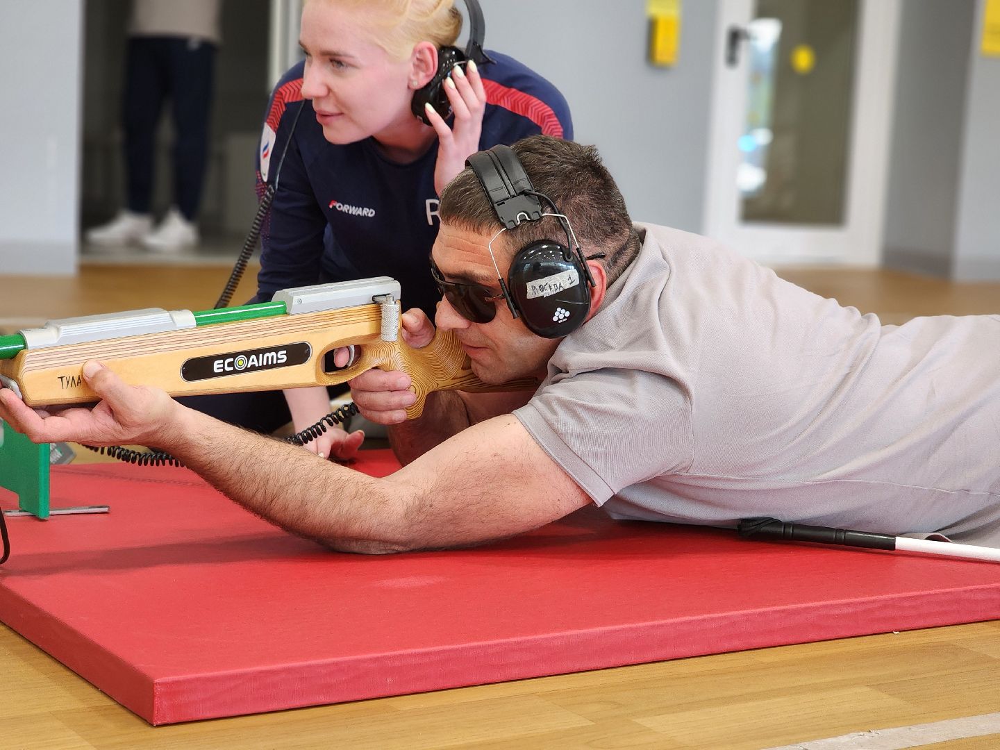 сергиев посад, сергиево-посадский городской округ,  центр мещерякова, биатлон для слепых, паралимпийский спорт, электронная винтовка, Тренировка для участников СВО, биатлонный комплекс, паралимпийский биатлон, реабилитация участников сво,