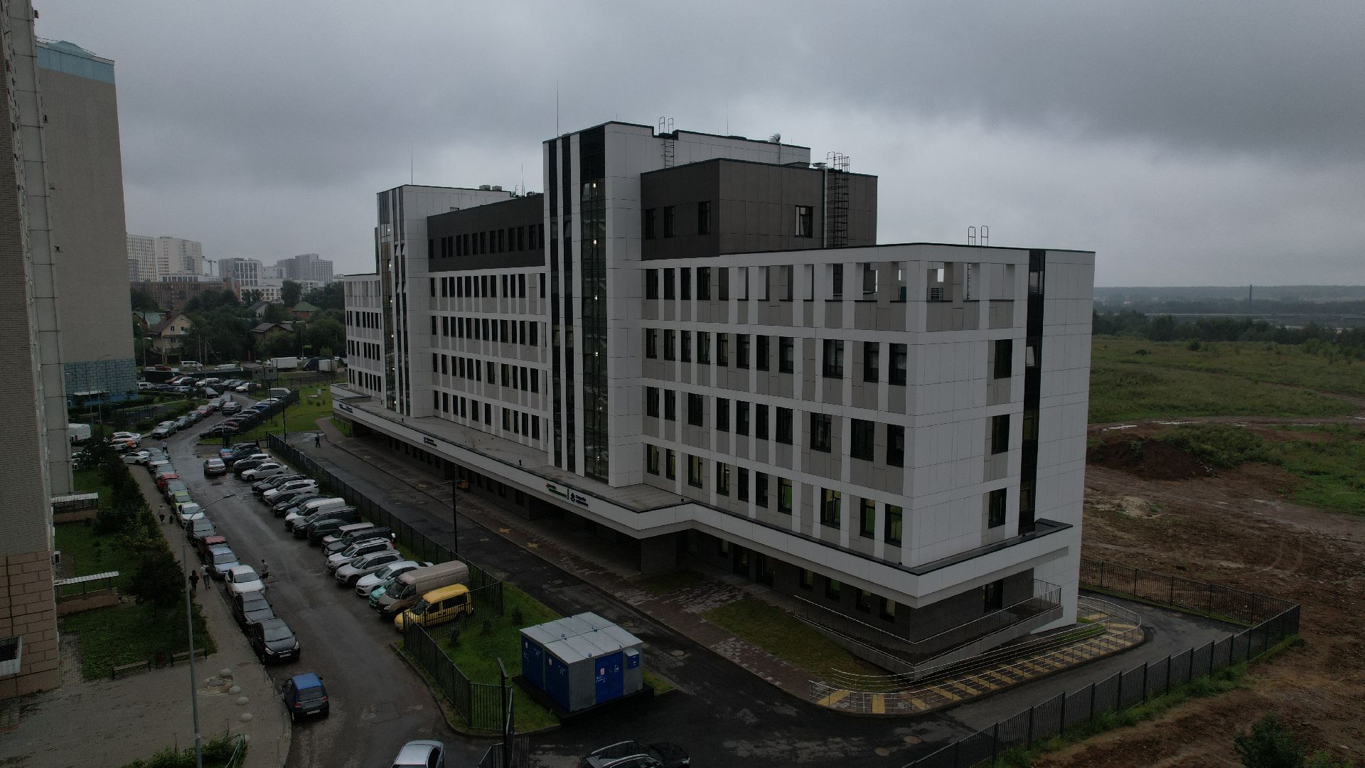 видео с коптера, поликлиника в видном, новая поликлиника, медицина видное,