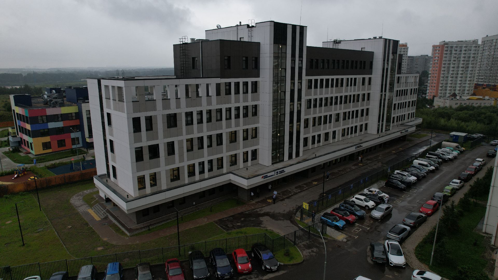 видео с коптера, поликлиника в видном, новая поликлиника, медицина видное,