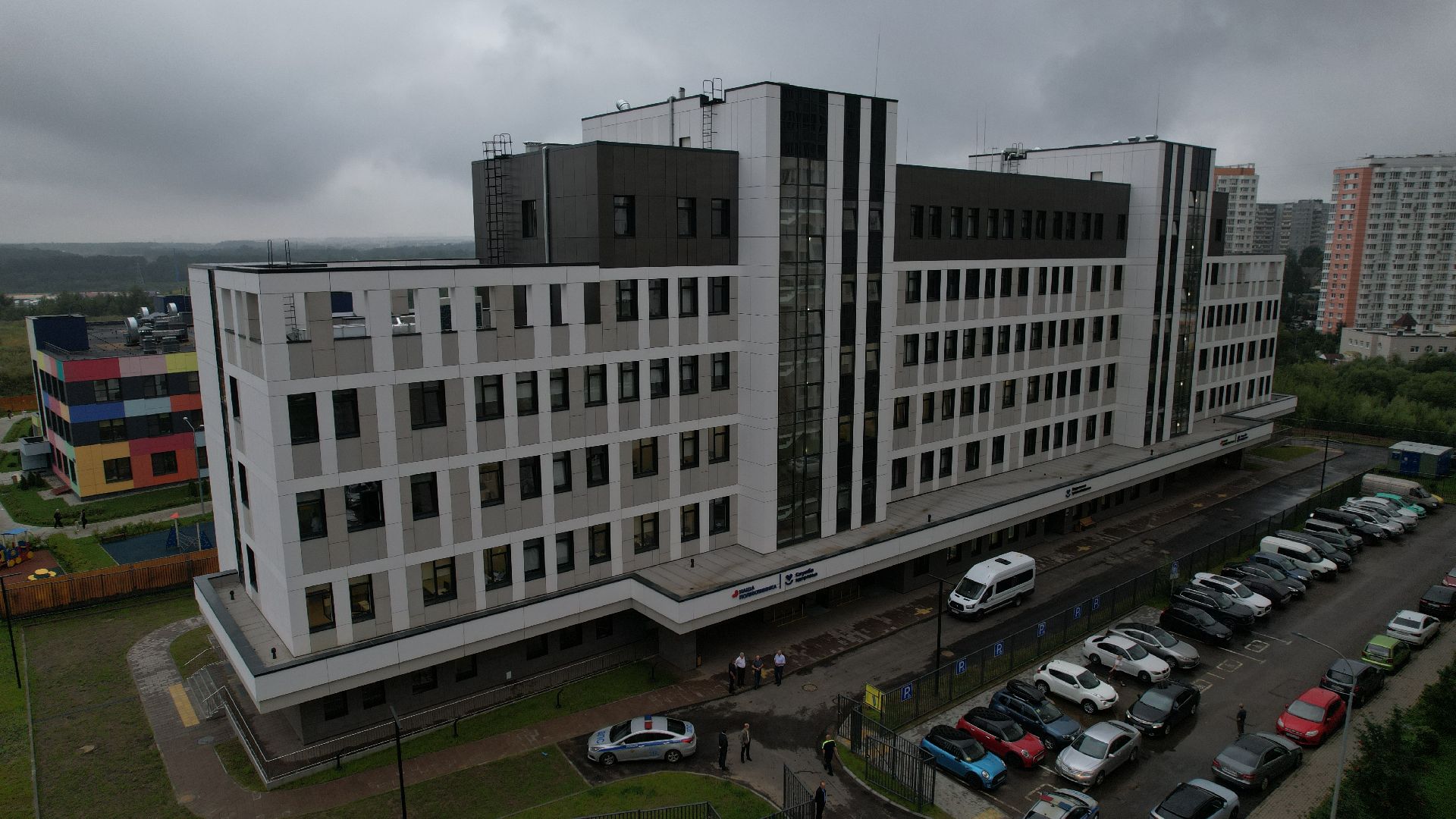 видео с коптера, поликлиника в видном, новая поликлиника, медицина видное,