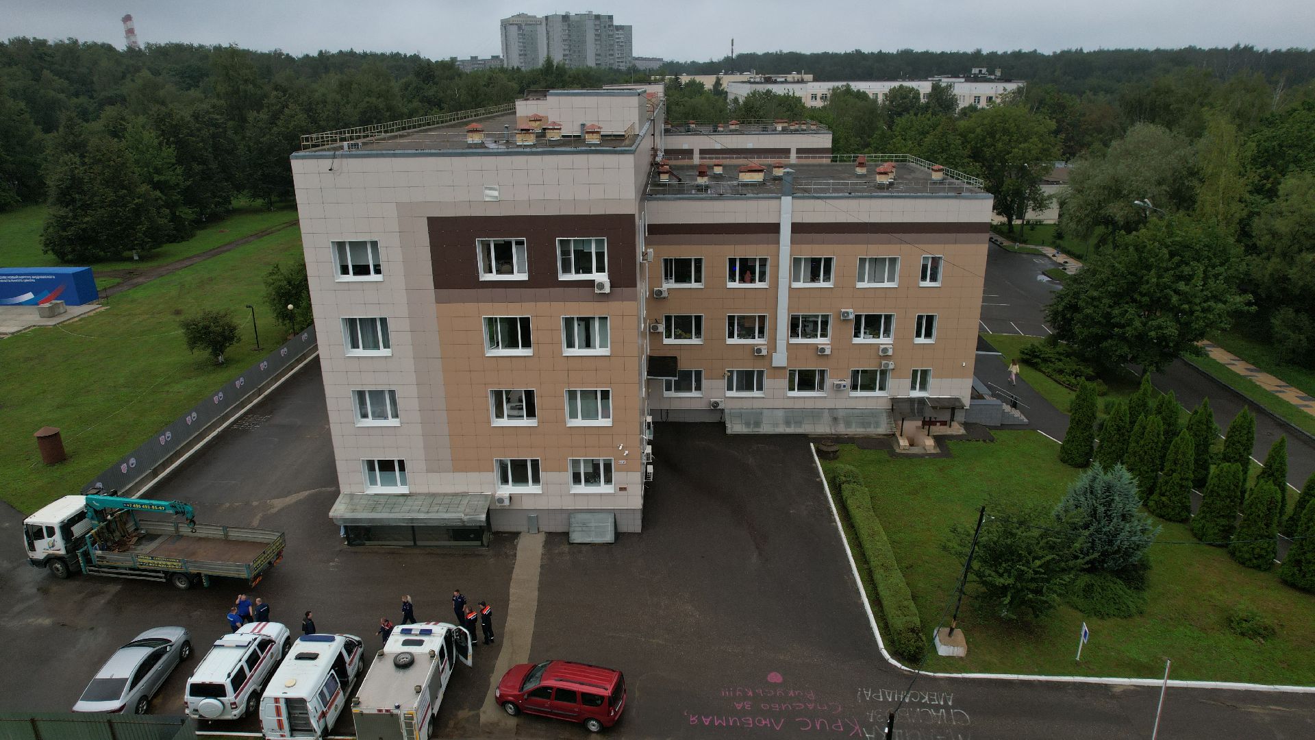 видео с коптера, перинатальный центр видное, новый корпус перинатального центра,