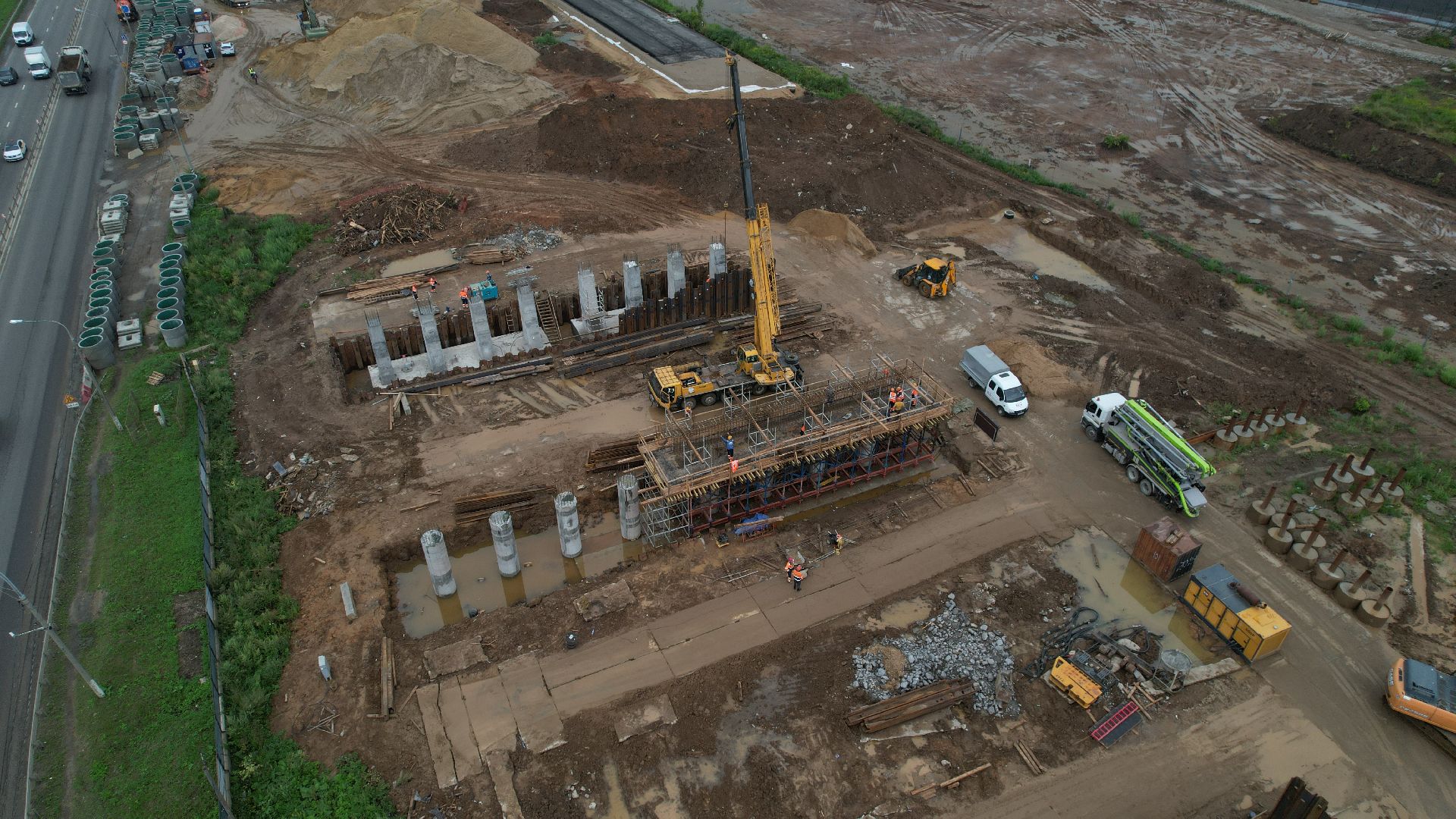 видео с коптера, каширское шоссе, реконструкция каширского шоссе,