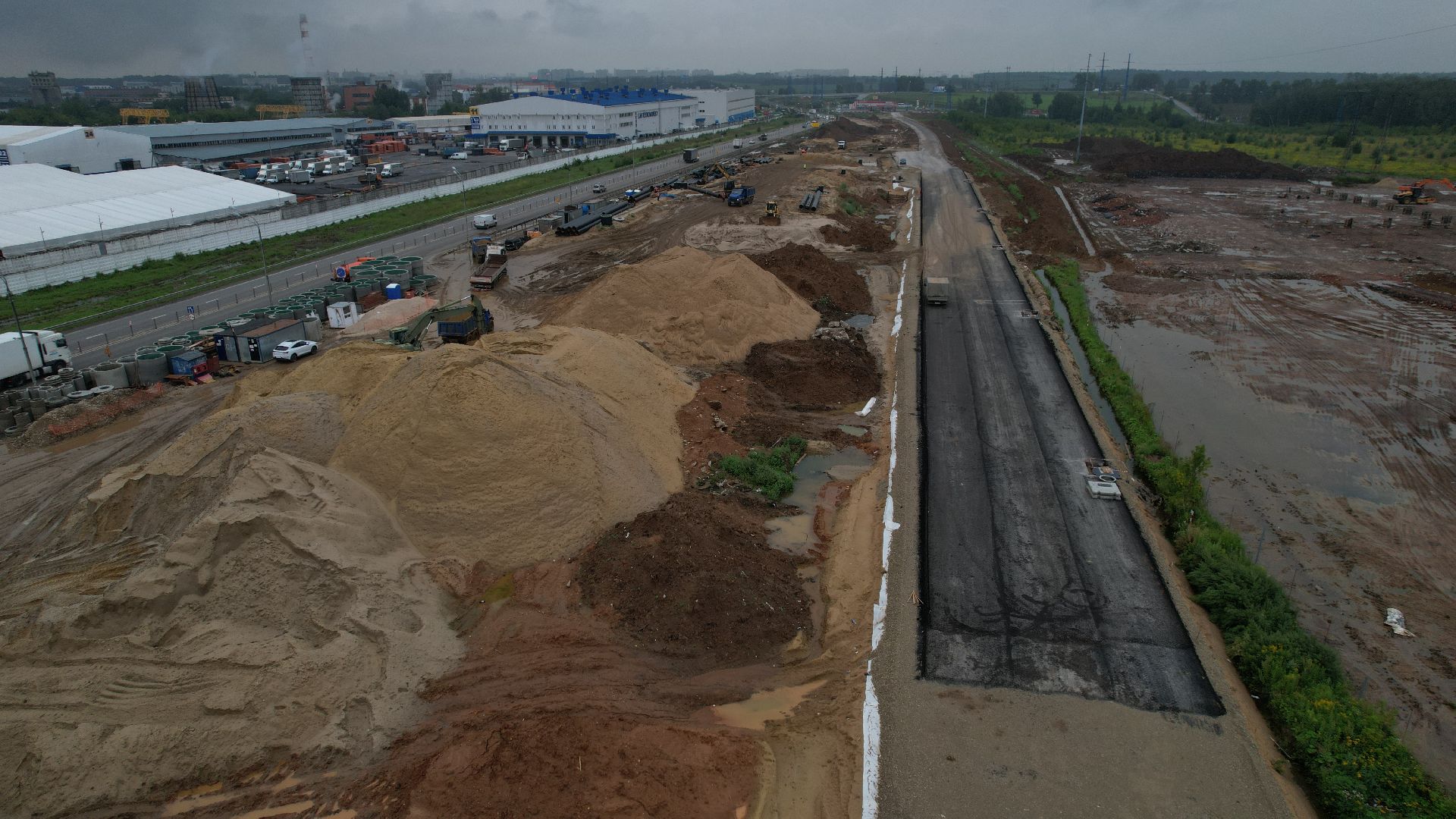 видео с коптера, каширское шоссе, реконструкция каширского шоссе,