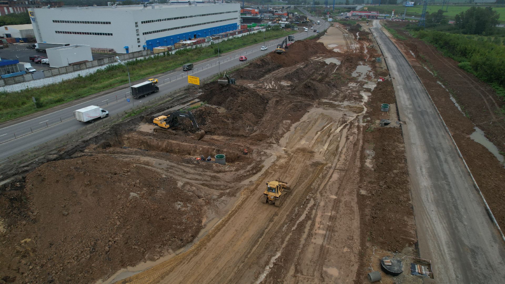 видео с коптера, каширское шоссе, реконструкция каширского шоссе,