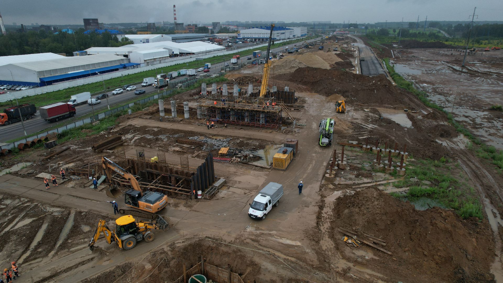 видео с коптера, каширское шоссе, реконструкция каширского шоссе,