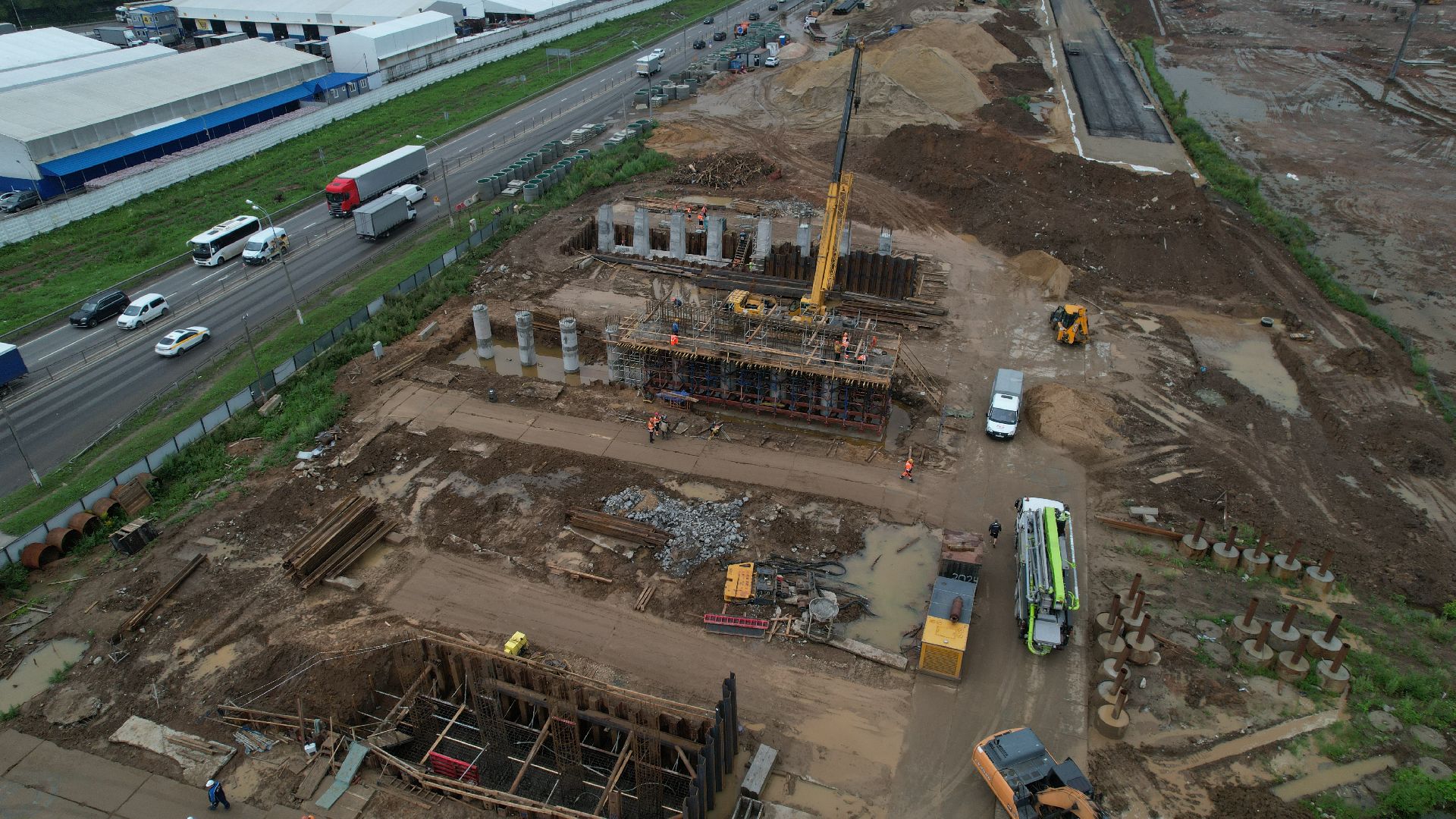 видео с коптера, каширское шоссе, реконструкция каширского шоссе,