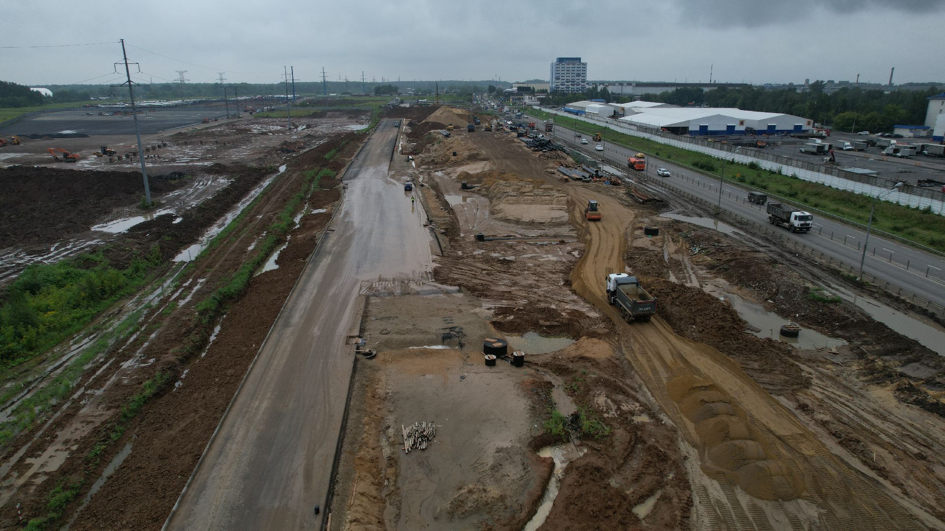 видео с коптера, каширское шоссе, реконструкция каширского шоссе,