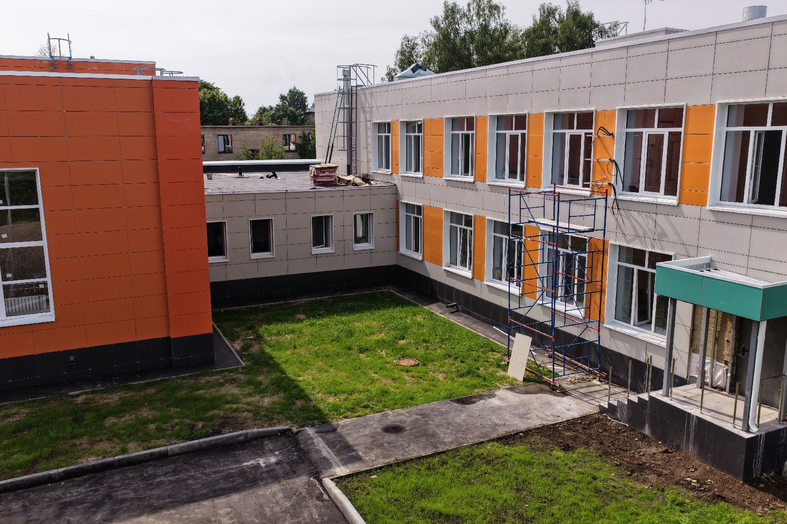 видео с коптера, школа малая дубна,