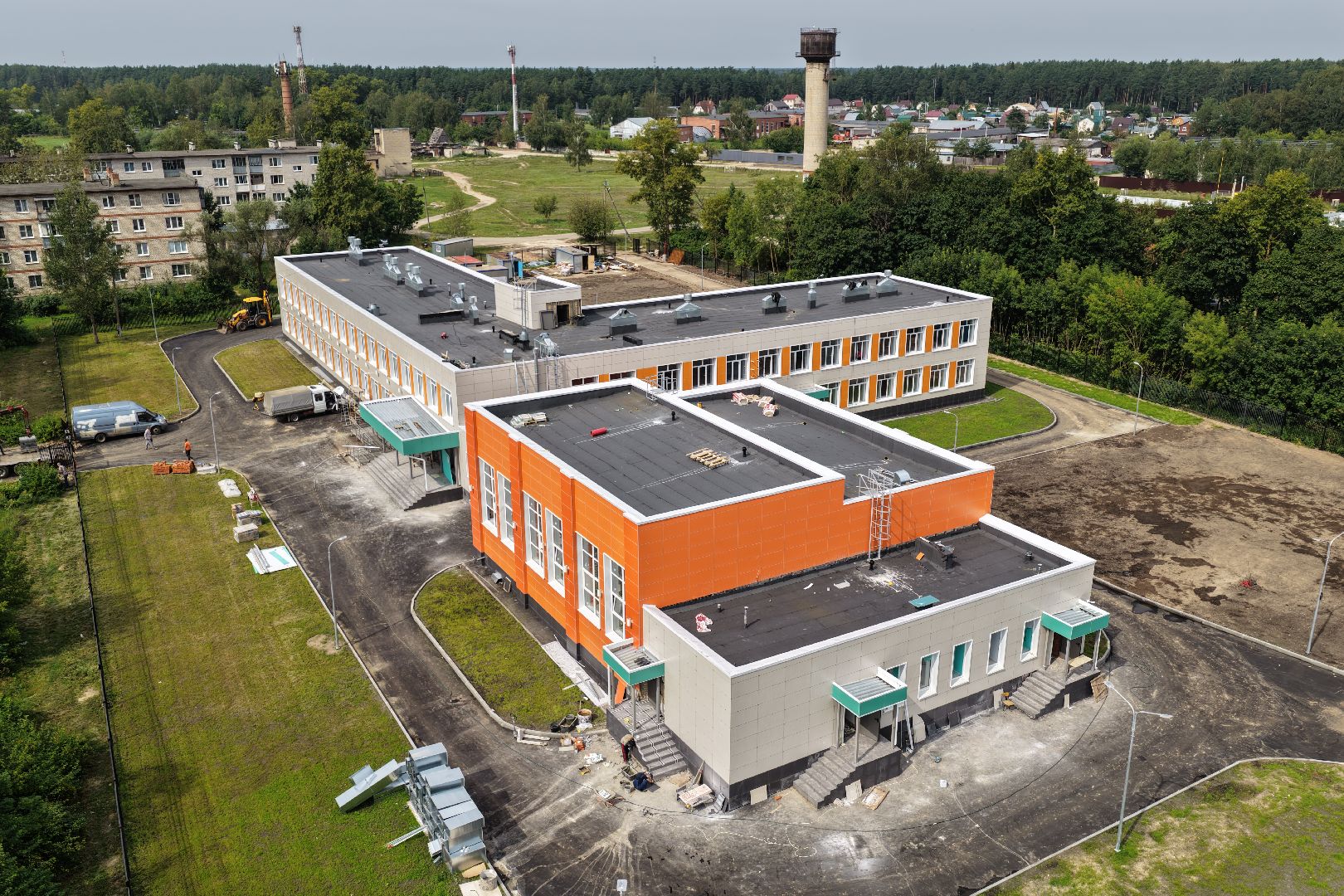 видео с коптера, школа малая дубна,