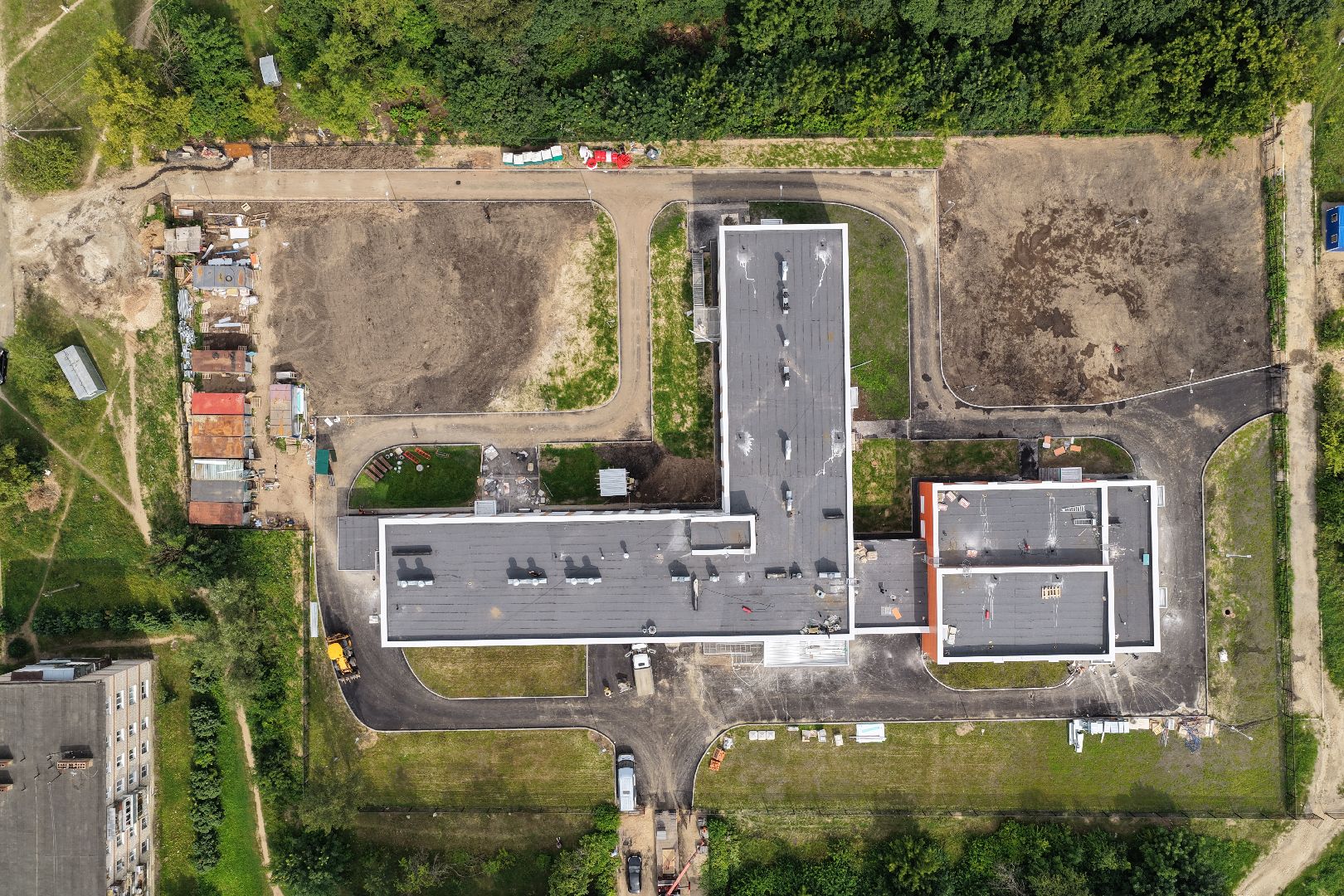 видео с коптера, школа малая дубна,