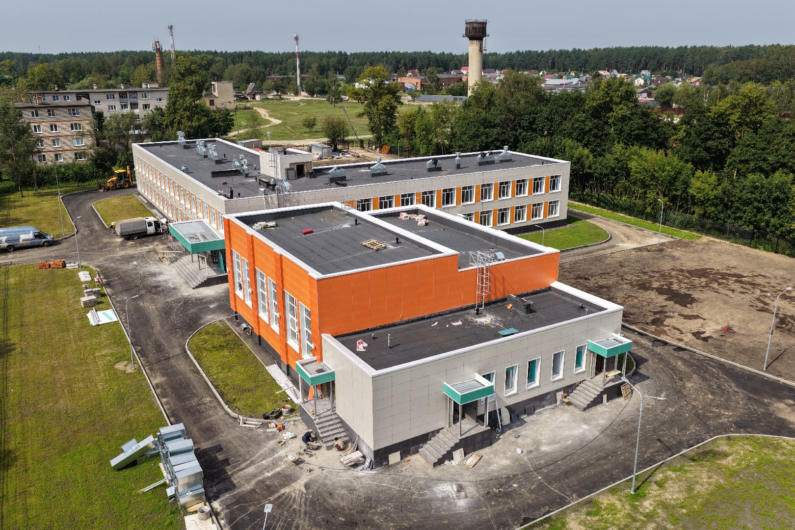 видео с коптера, школа малая дубна,