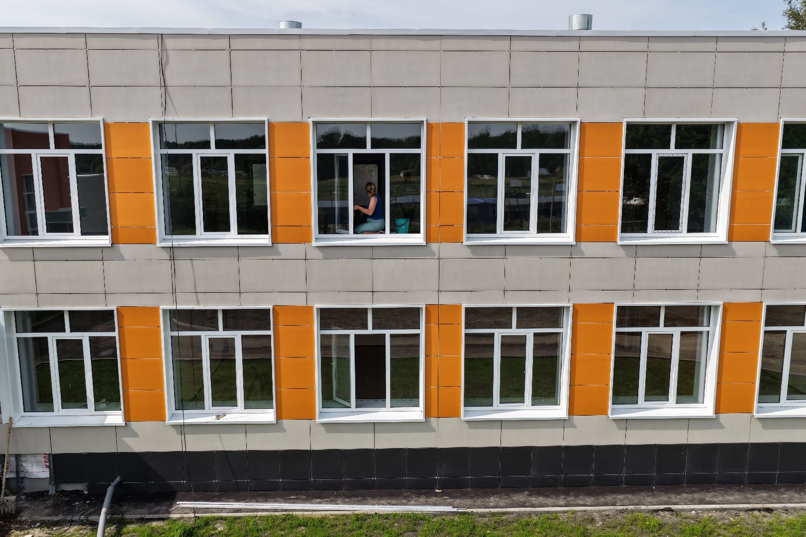 видео с коптера, школа малая дубна,