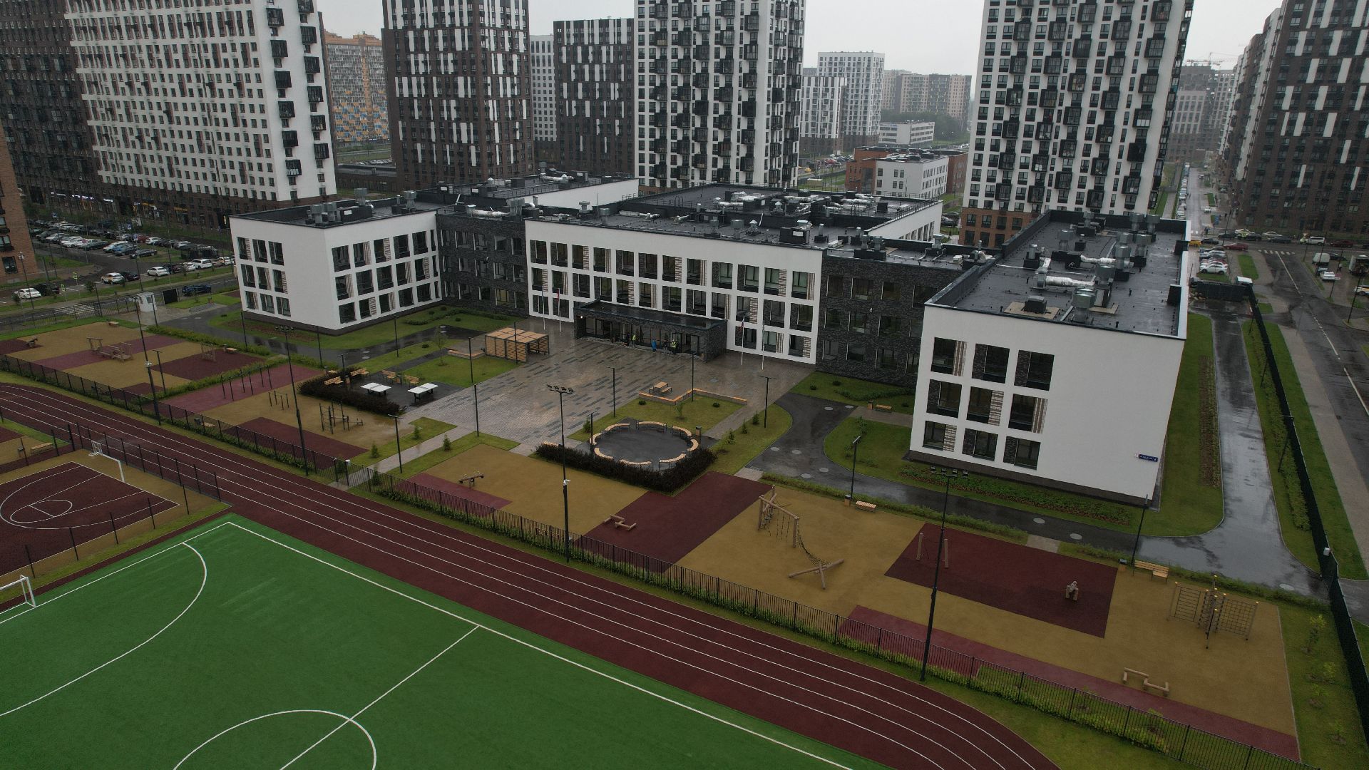 видео с коптера, школа в жк пригород лесное, новая школа в ленинском,