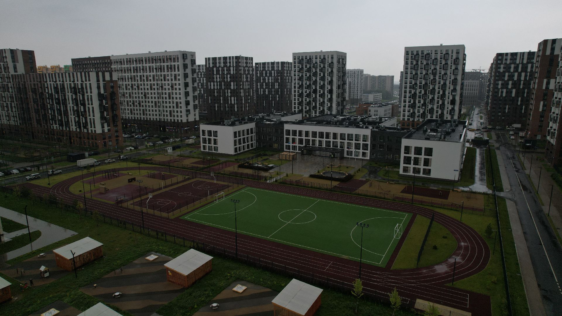 видео с коптера, школа в жк пригород лесное, новая школа в ленинском,