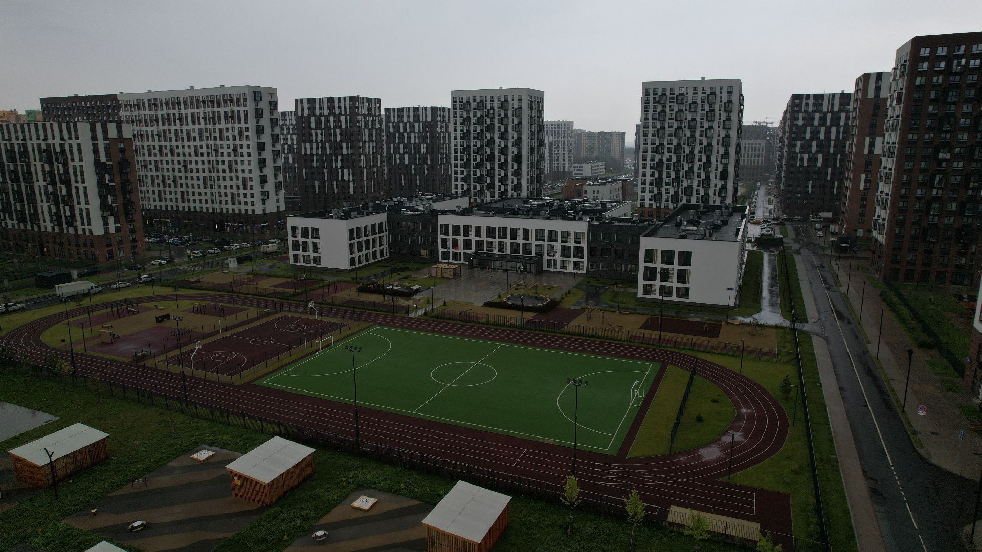 видео с коптера, школа в жк пригород лесное, новая школа в ленинском,