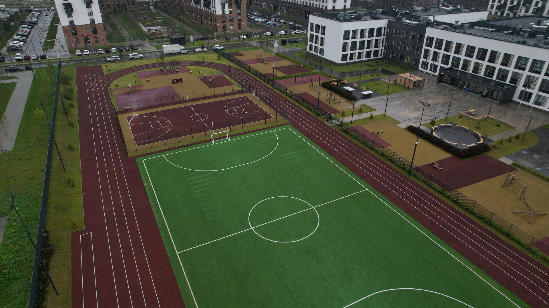 видео с коптера, школа в жк пригород лесное, новая школа в ленинском,