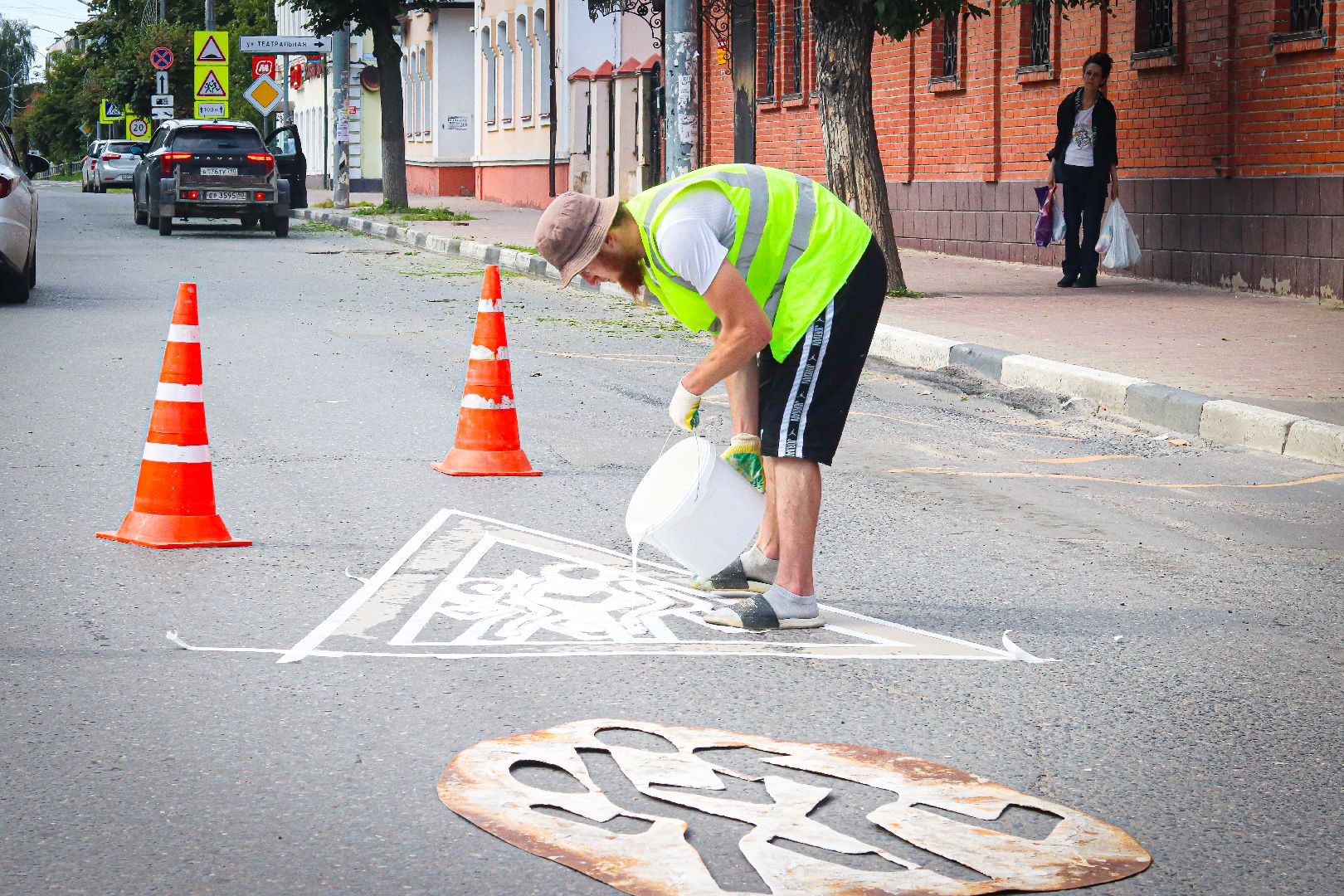клин, общество, дороги, дорожная разметка,