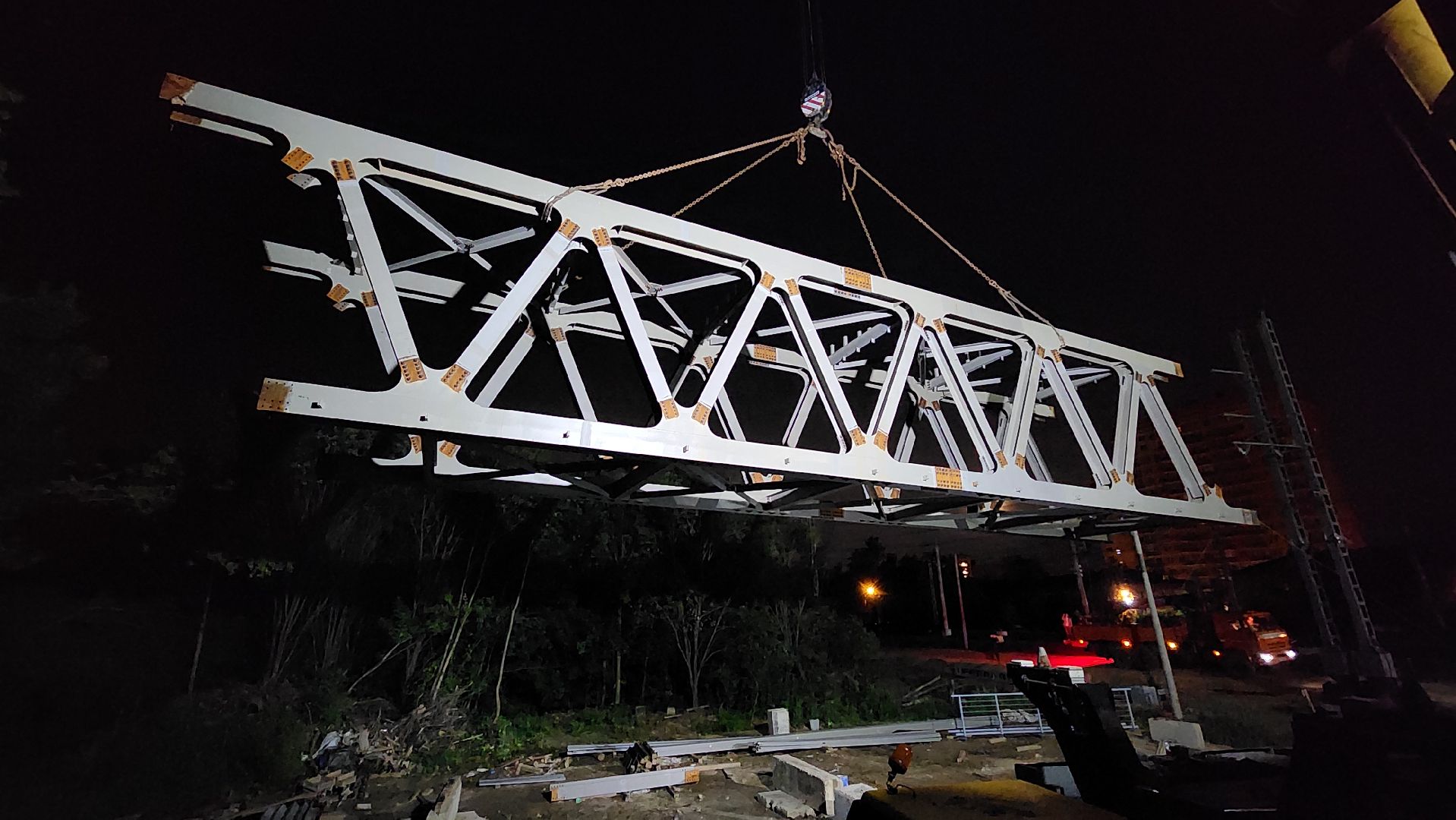 пешеходный надземный переход, Мост, монтаж пролета, Лобня,