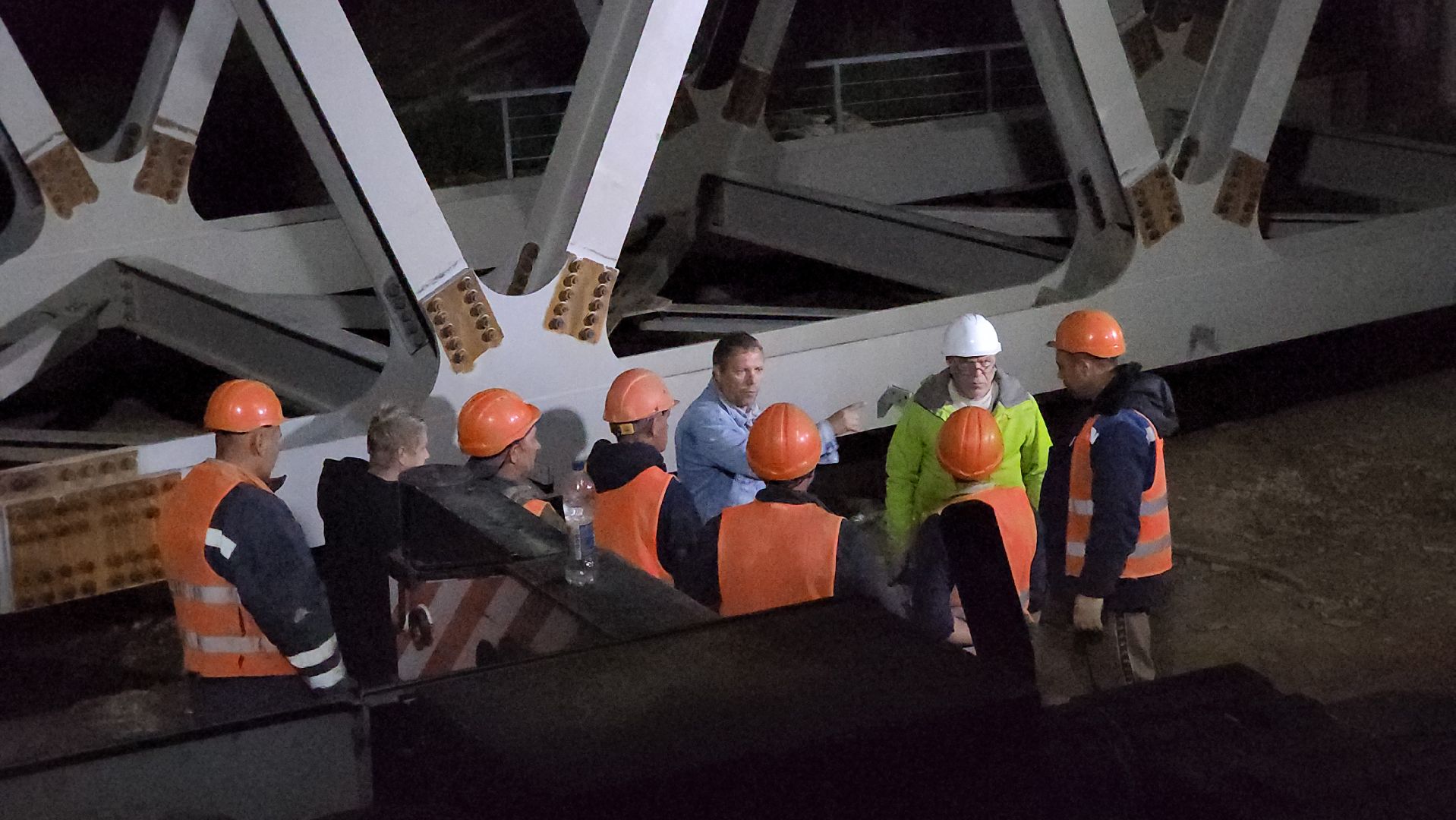 пешеходный надземный переход, Мост, монтаж пролета, Лобня,