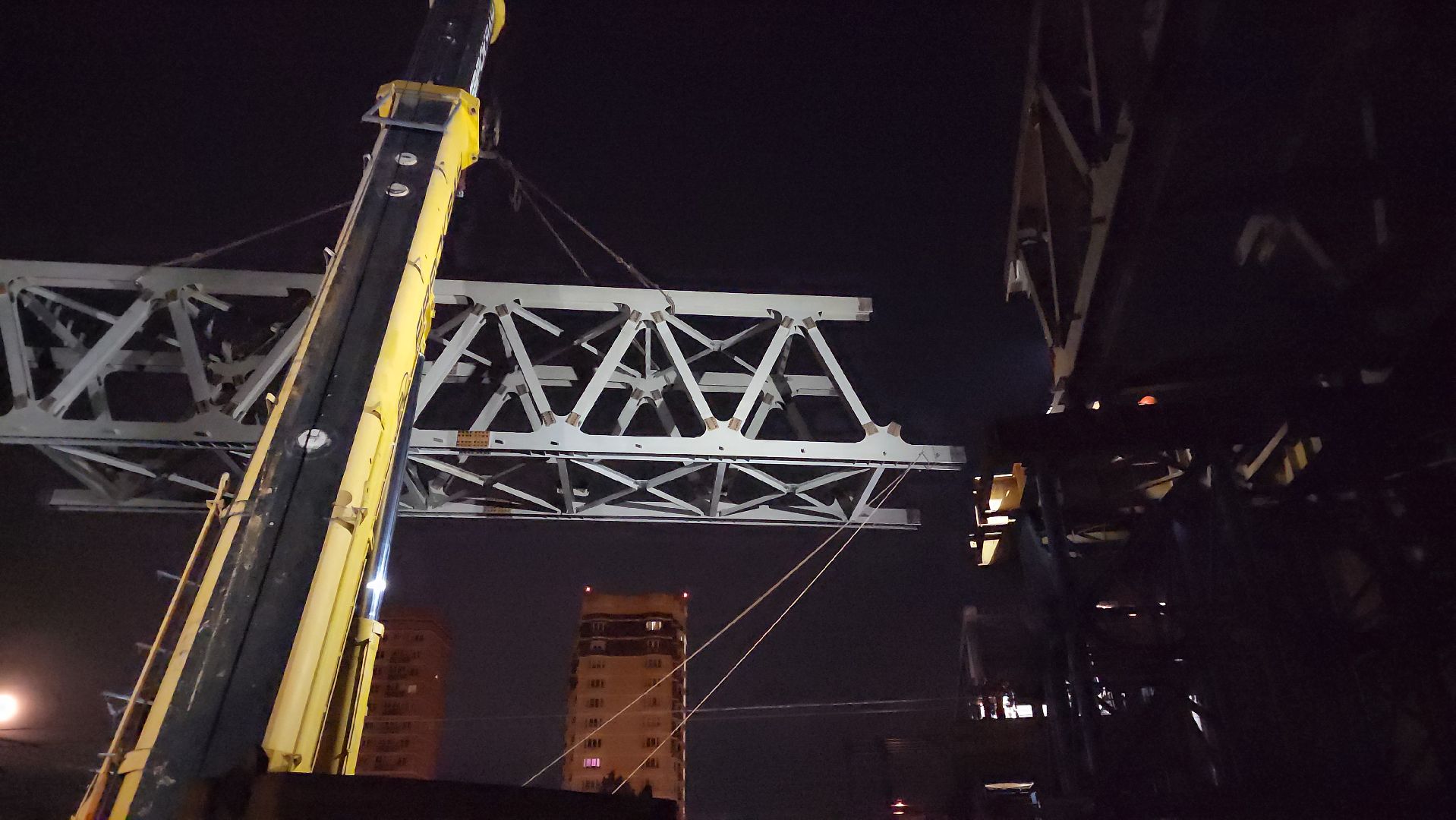 пешеходный надземный переход, Мост, монтаж пролета, Лобня,