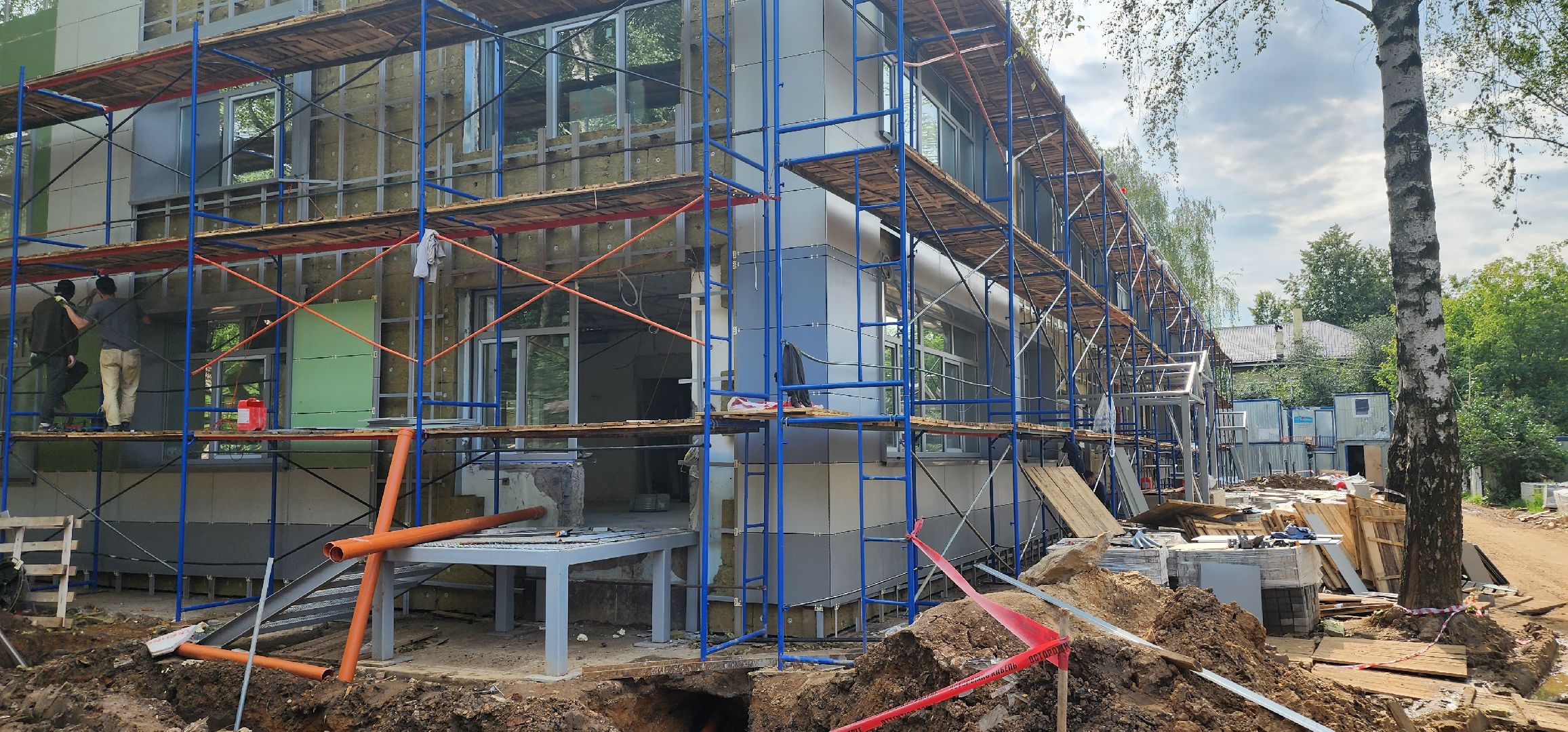 долгопрудный, капитальный ремонт, северная улица, детский сад 9 в долгопрудном, фасадная плитка,чистовая отделка стен,