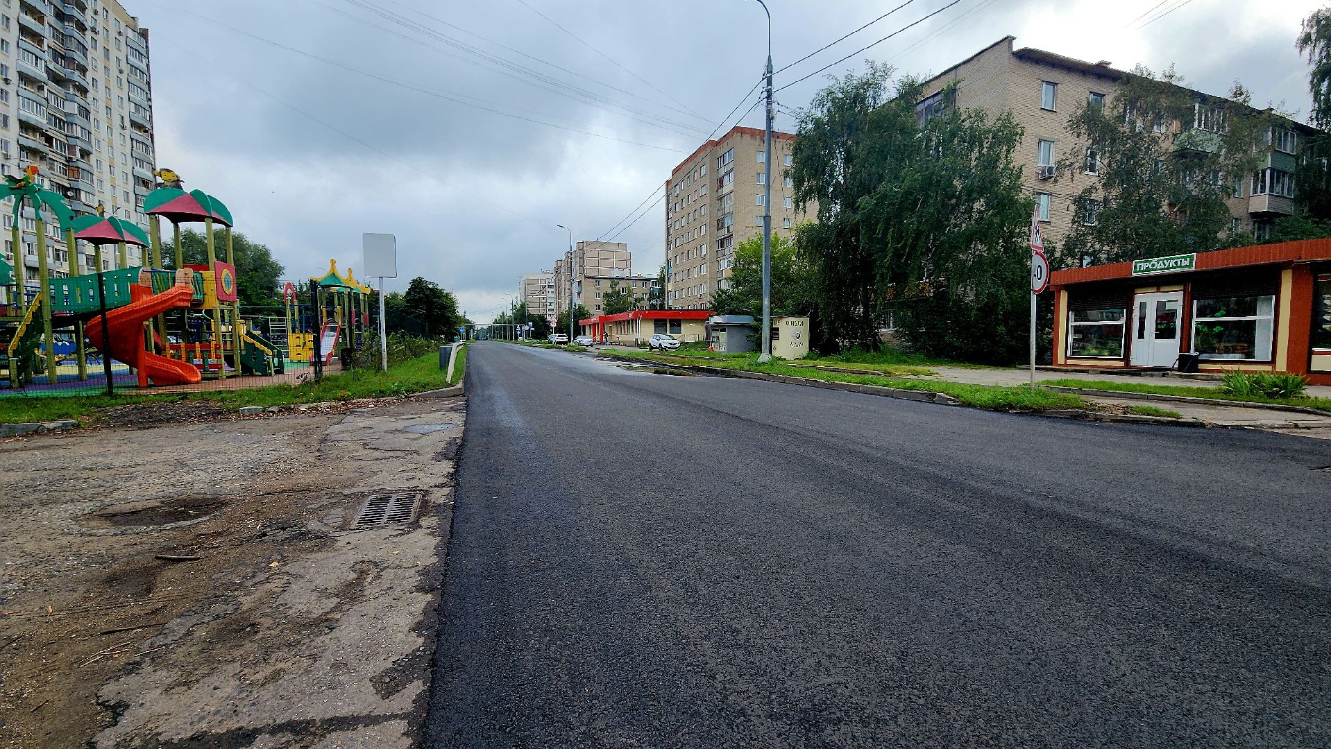 серпухов, подмосковье, улица весенняя, новый асфальт,