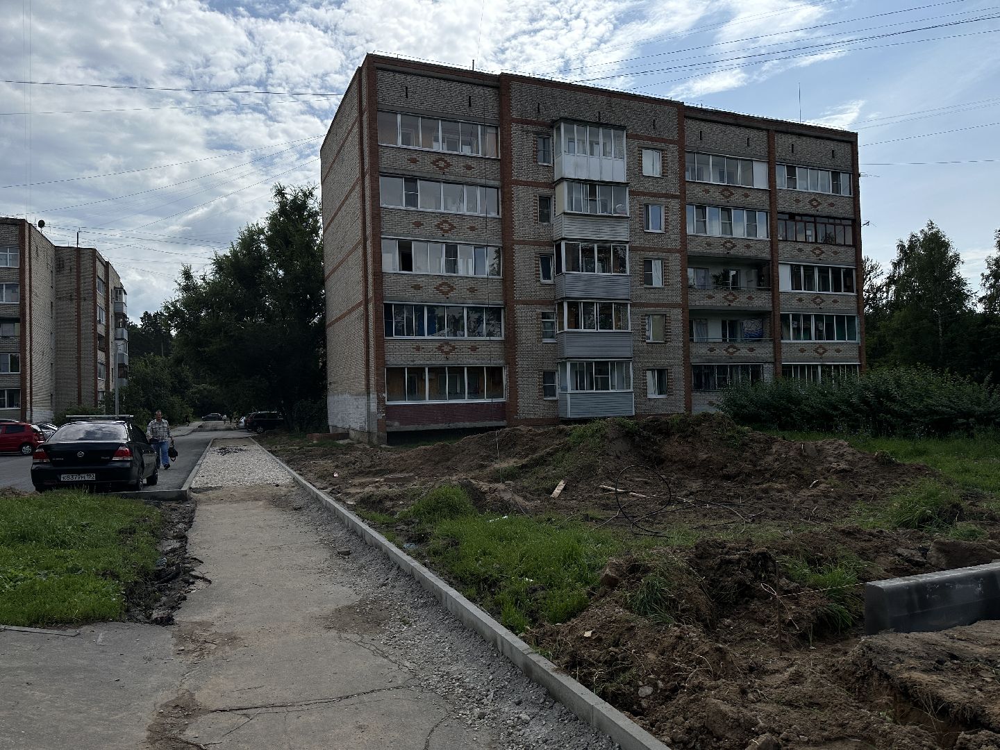 благоустройство, благоустройство двора, красноармейск, пушкинский городской округ, бордюрный камень, асфальтирование дворов,