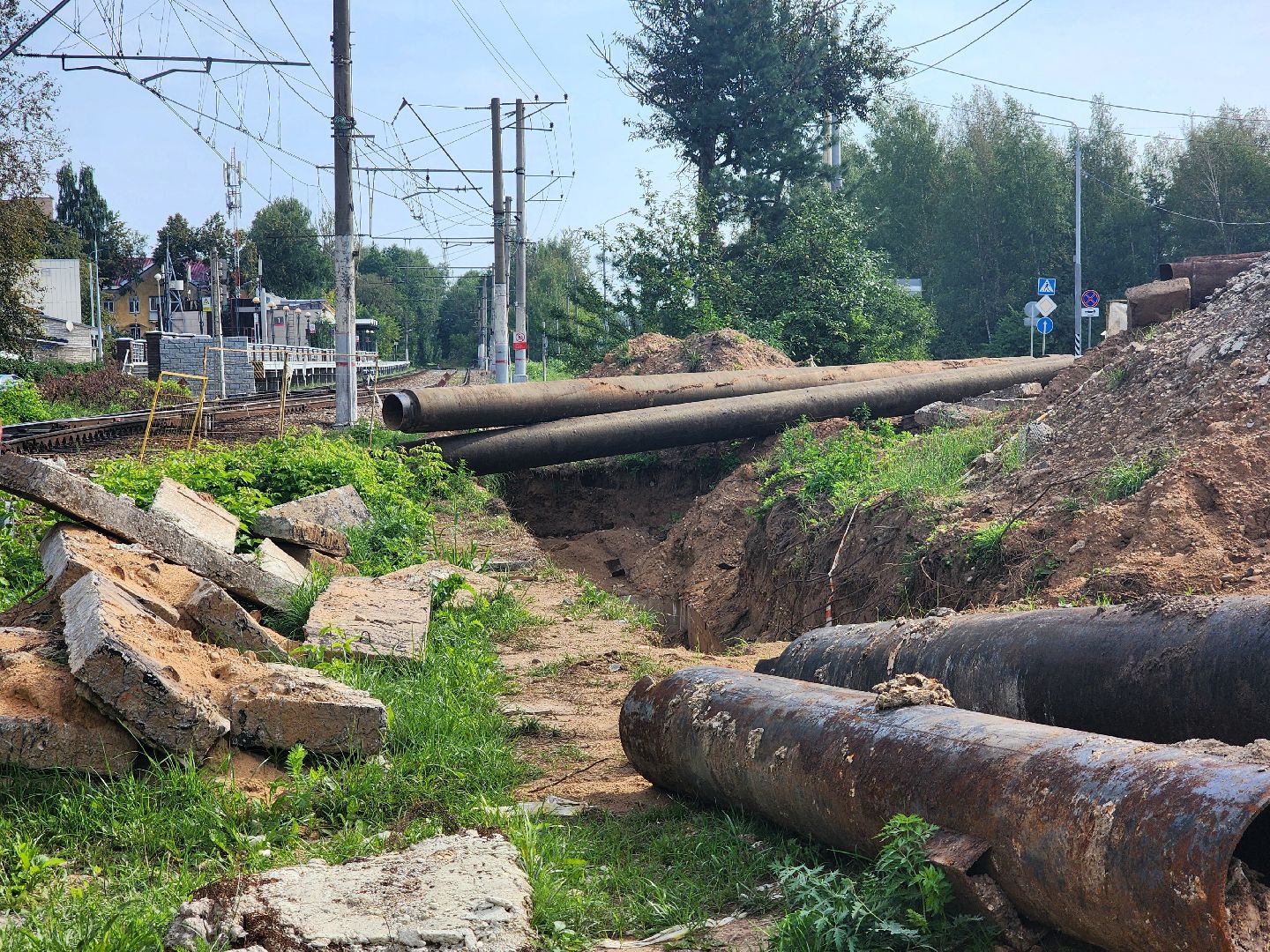 дубна, вокзал дубна, ремонт теплотрассы, теплосеть, огэ оияи,