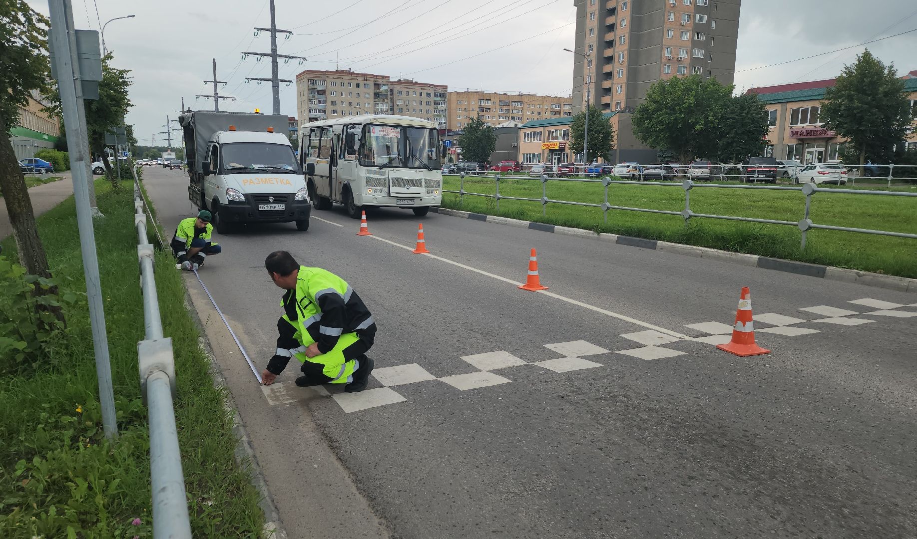 серпухов, улица горького, дорожная разметка, безопасность движения, трансопрт,