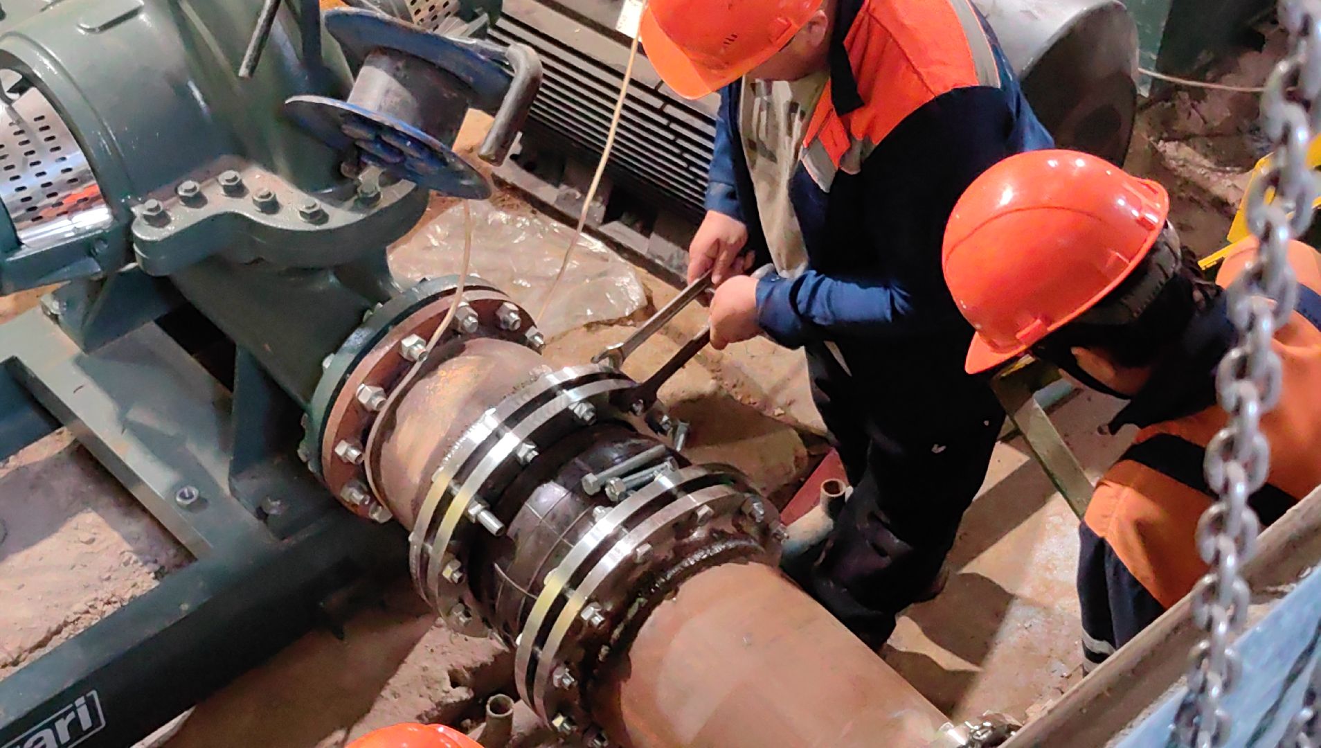 насос, станция, реконструкция , трубопровод, сварщик, коллектор,