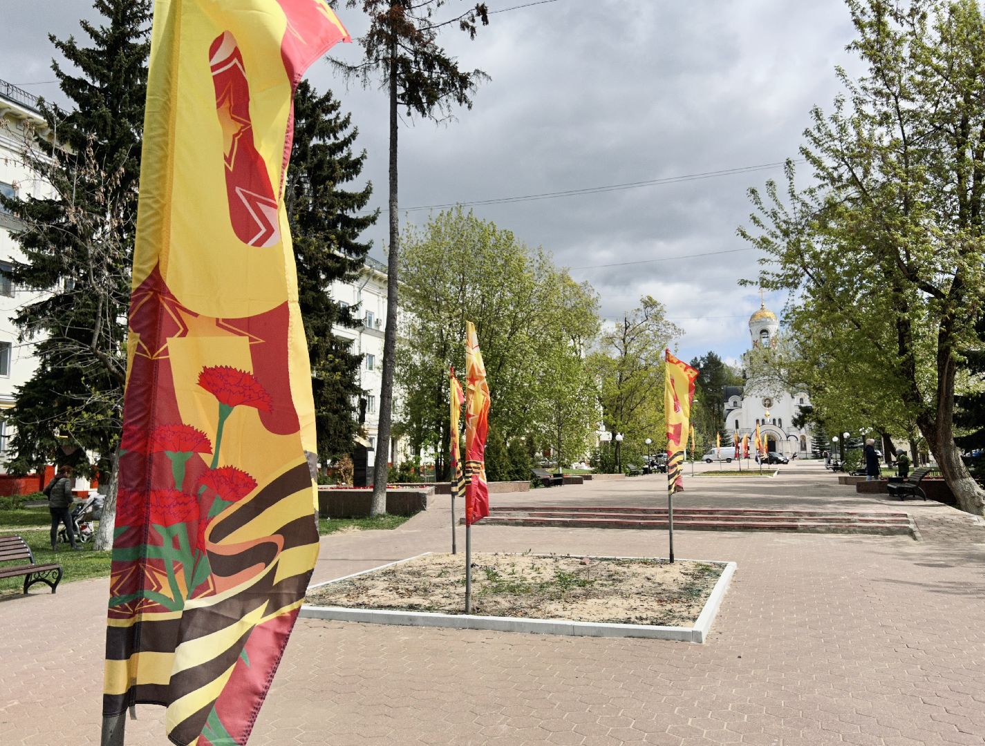 День Победы, город, Фрязино, флаги