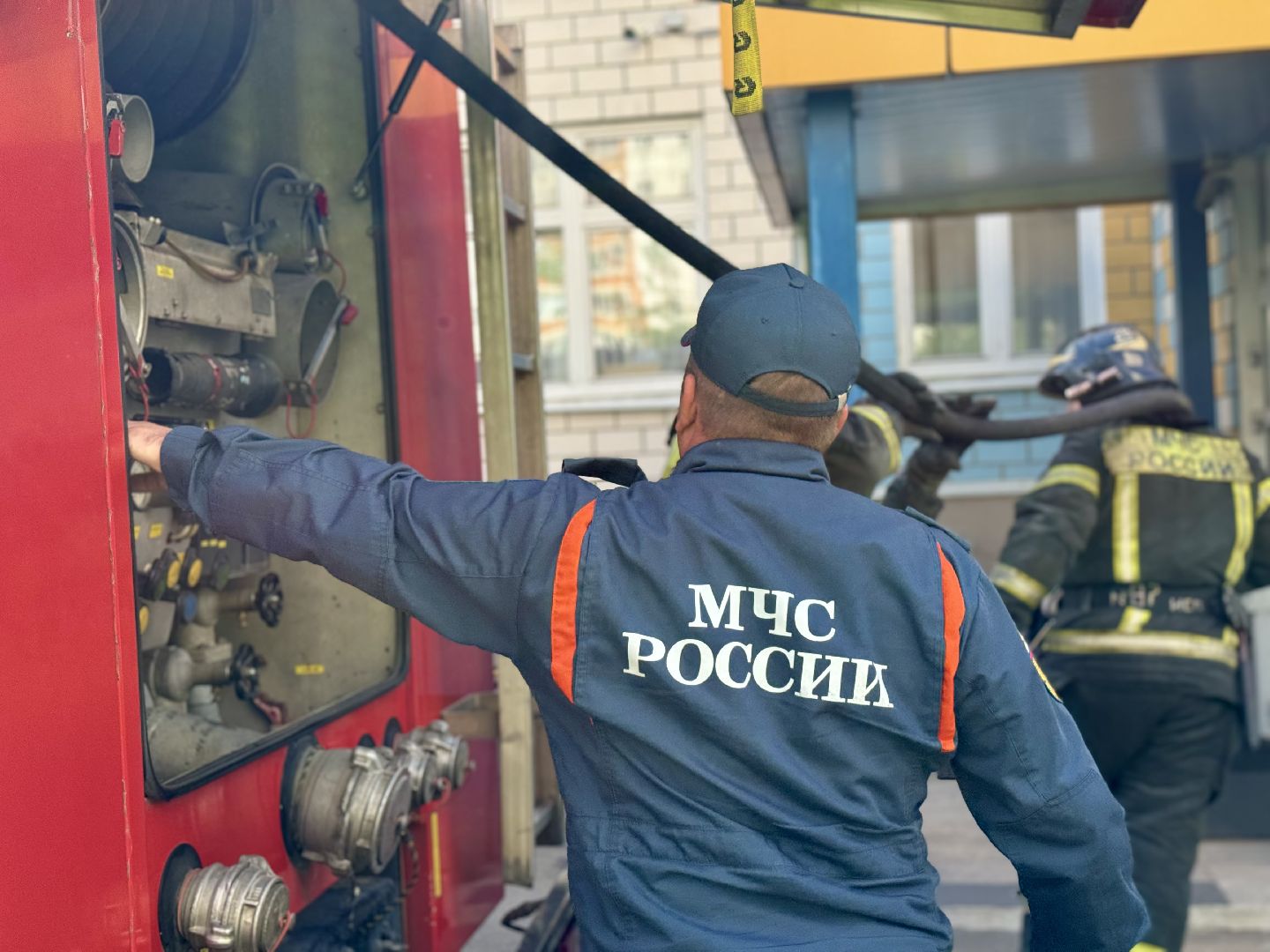 пожарные учения , детский сад колобок , ленинский городской округ, мчс, дети,