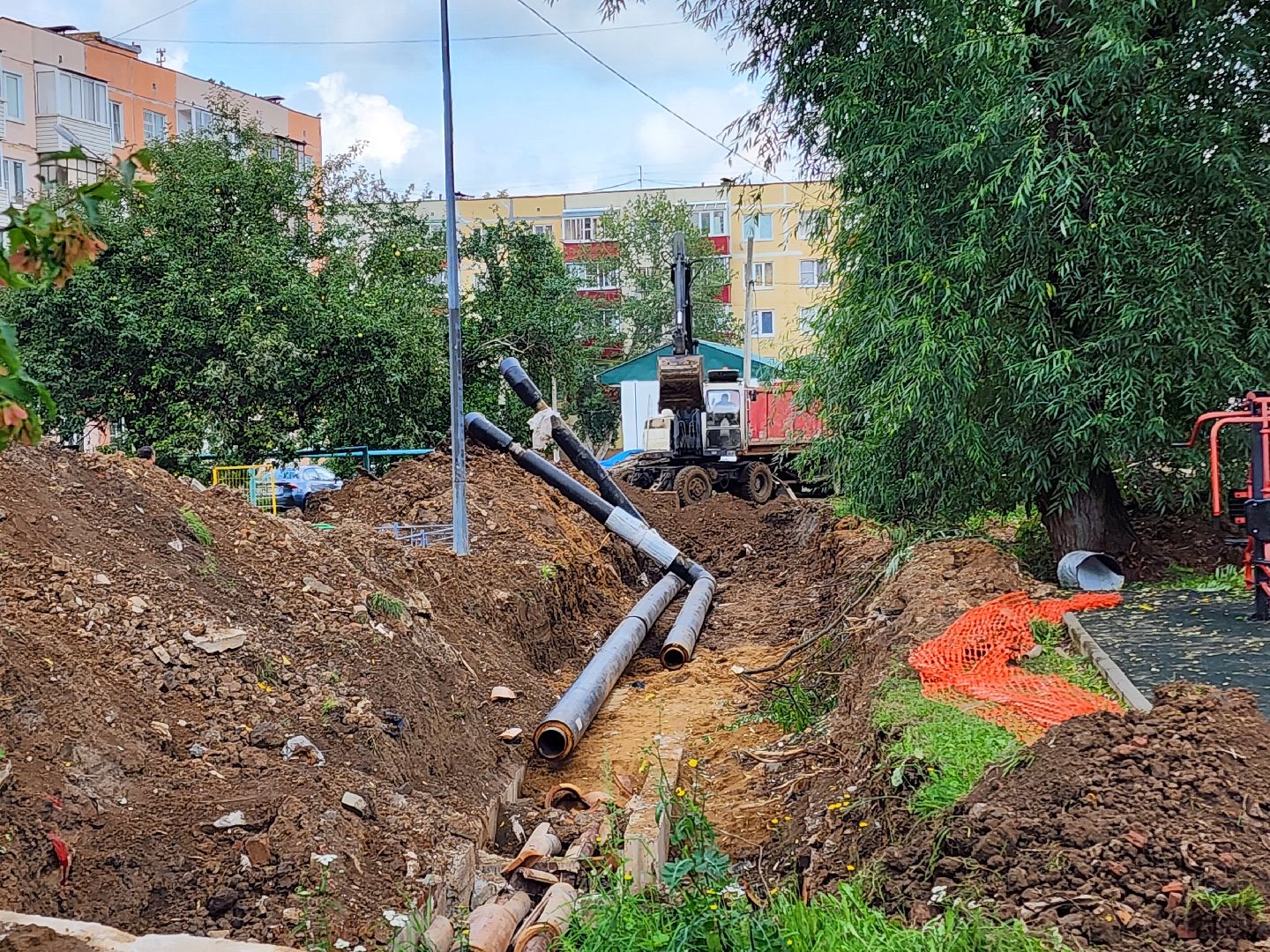 чехов, вишневый бульвар, капремонт теплотрассы, замена труб отопления и ГВС, подготовка к отопительному сезону, уникальная изоляция труб, госпрограмма московской области, развитие инженерной инфраструктуры,губернатор подмосковья,