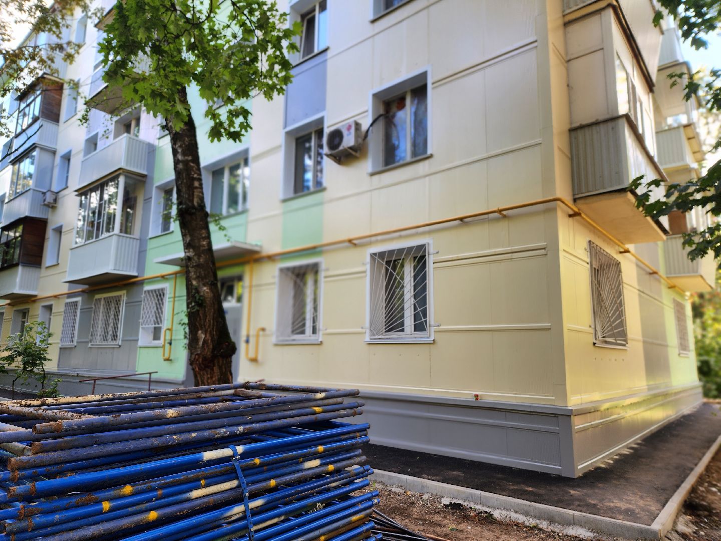 королёв, благоустройство, ремонт фасада дома 41 на Пионерской ,