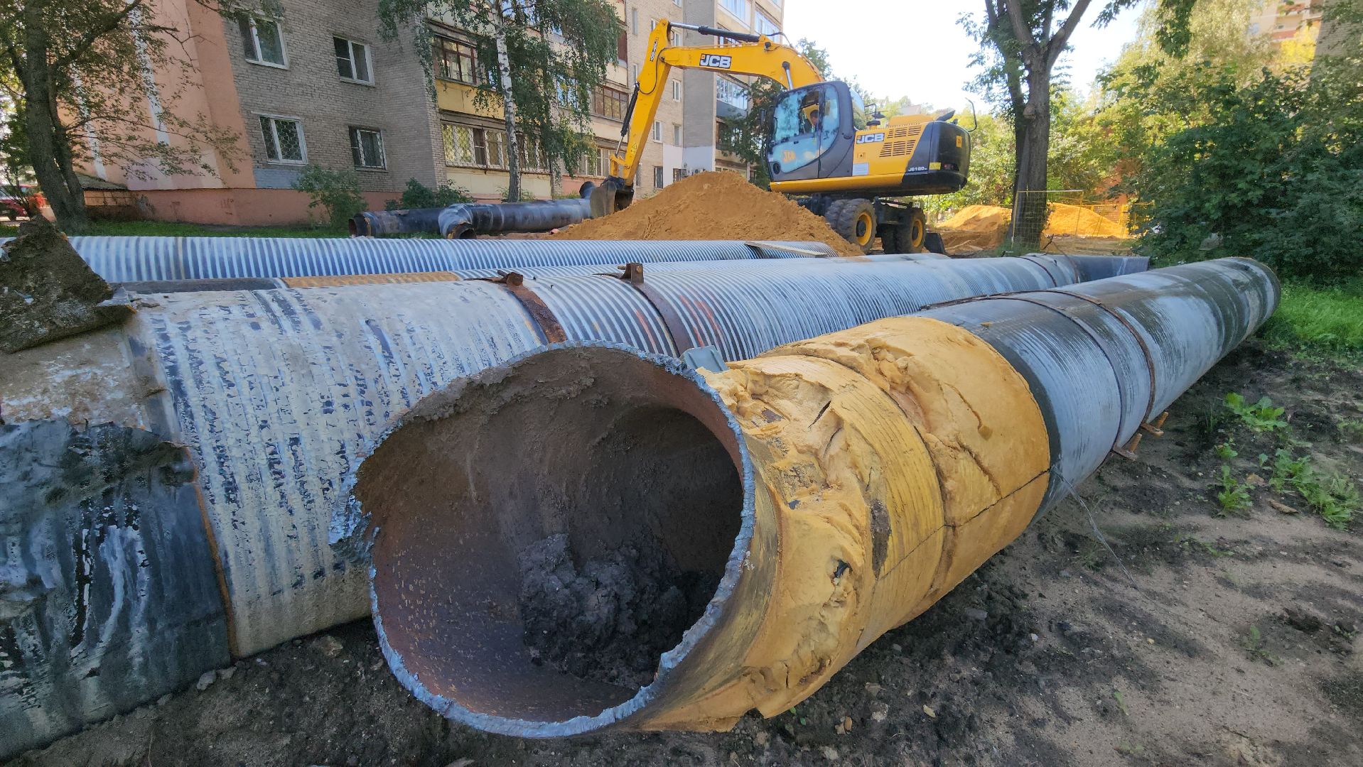 Люберцы,  ремонт теплосети, магистральный трубопровод,